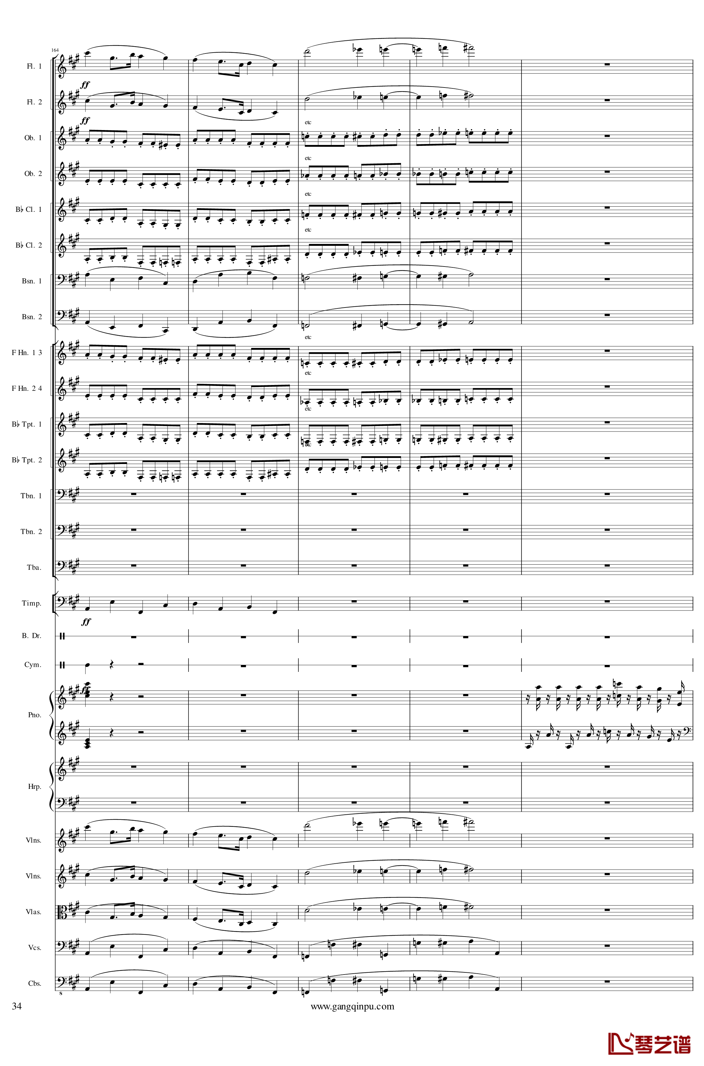 Piano Concerto No.6 in sharp F Minor Op.57 II钢琴谱-一个球34