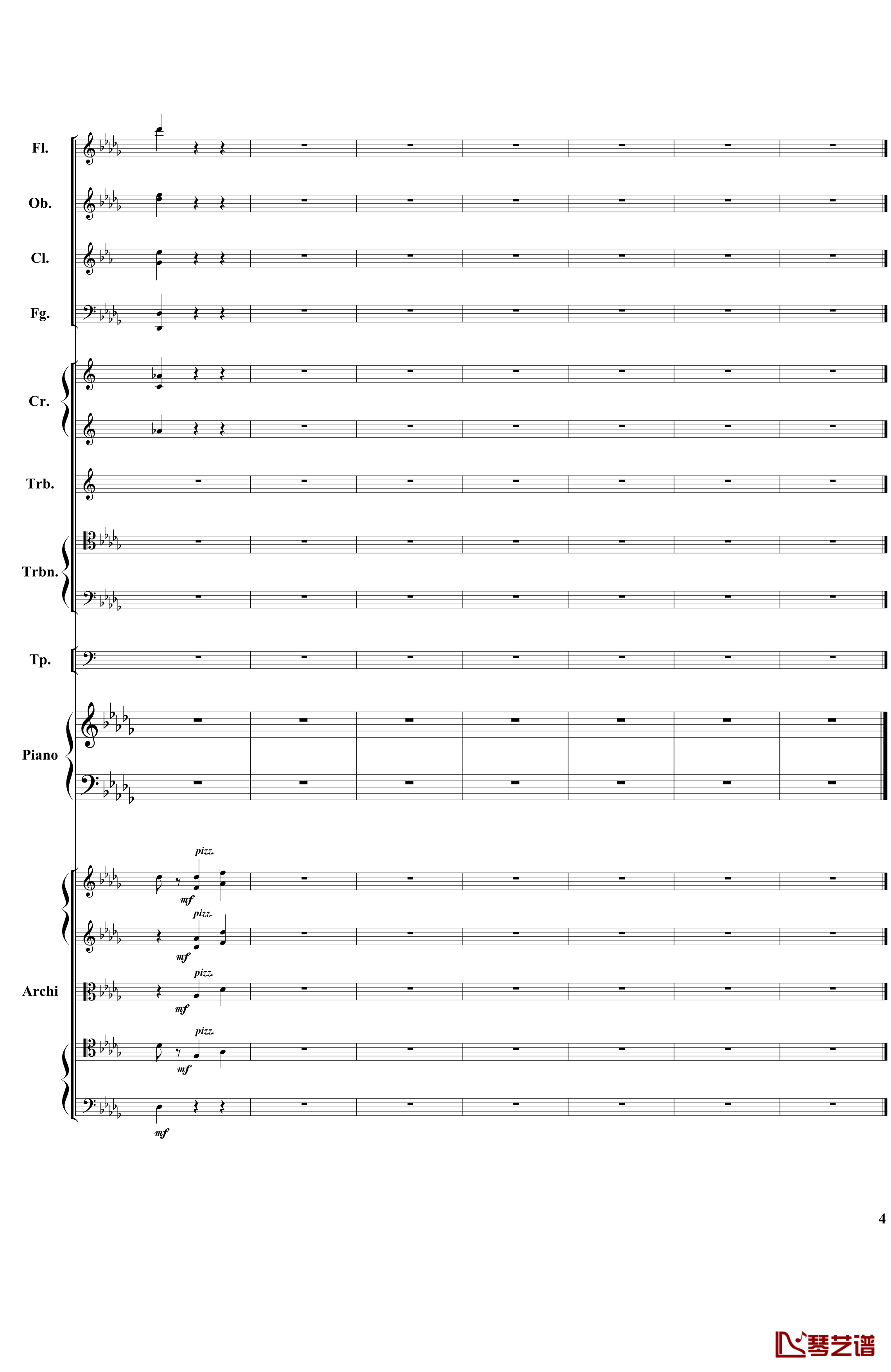 降B小调第一钢琴协奏曲钢琴谱-总谱-部分-柴科夫斯基-Peter Ilyich Tchaikovsky4