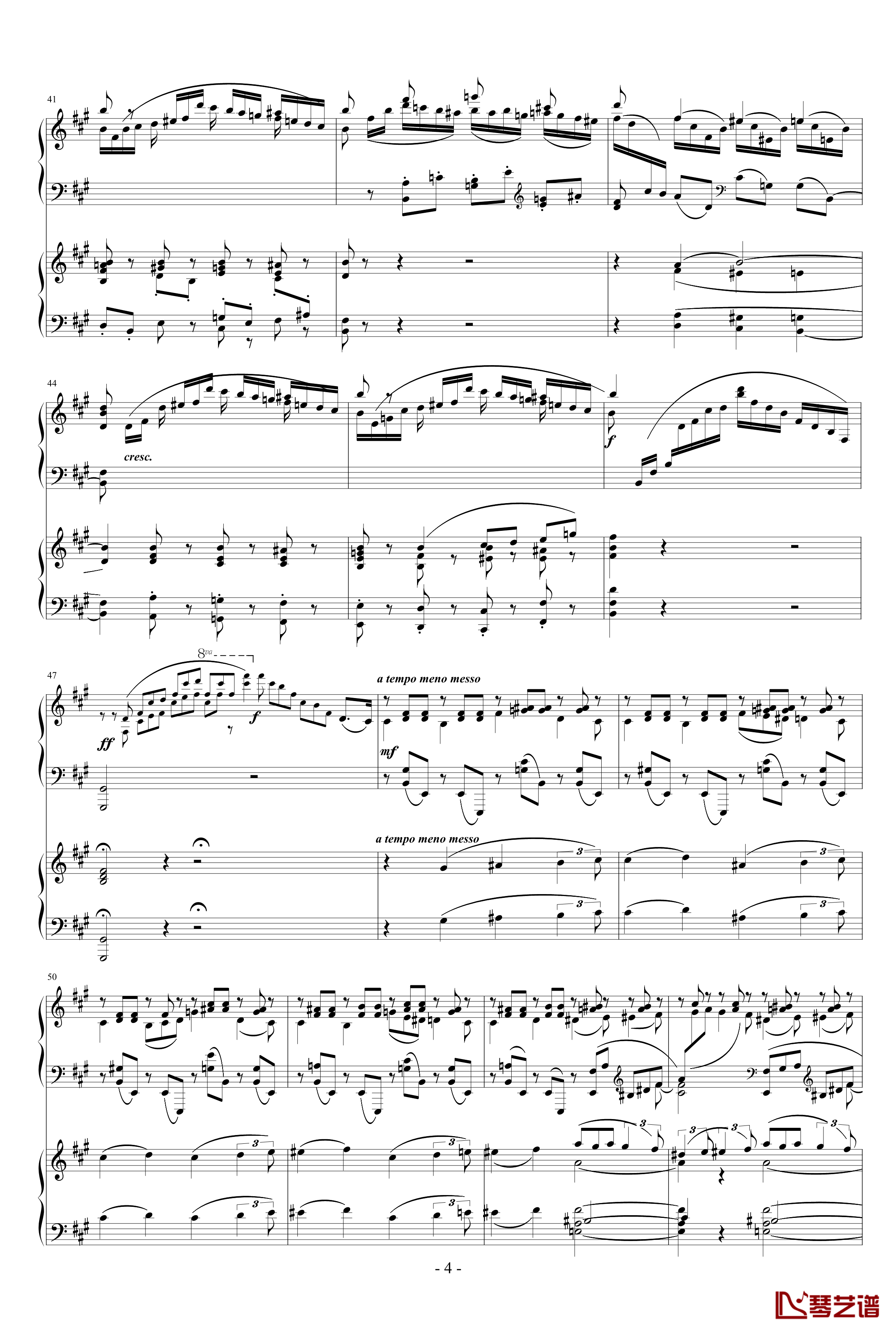 拉赫玛尼诺夫第一钢琴协奏曲 Op.1钢琴谱-拉赫马尼若夫4