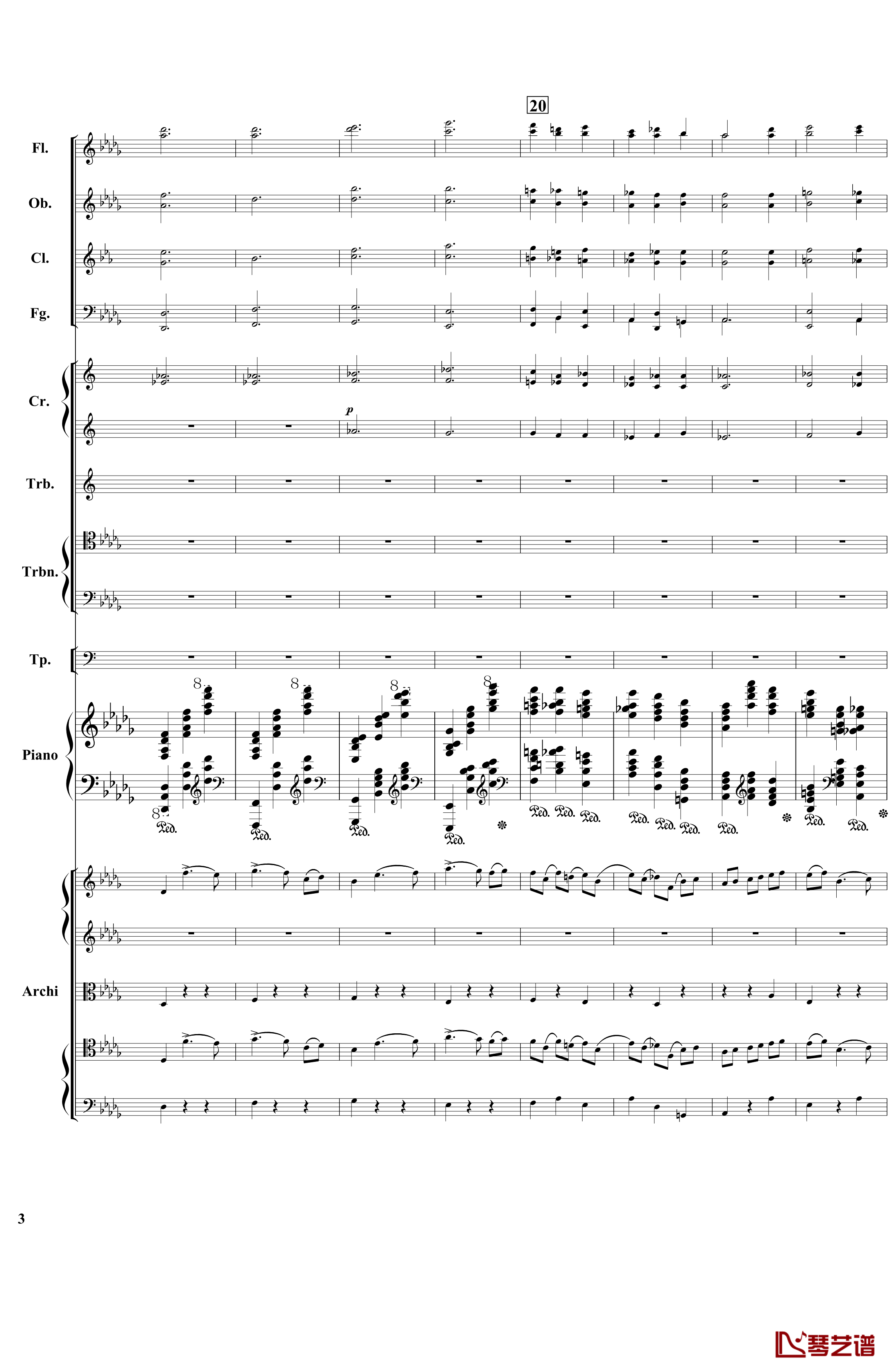 降B小调第一钢琴协奏曲钢琴谱-总谱-部分-柴科夫斯基-Peter Ilyich Tchaikovsky3