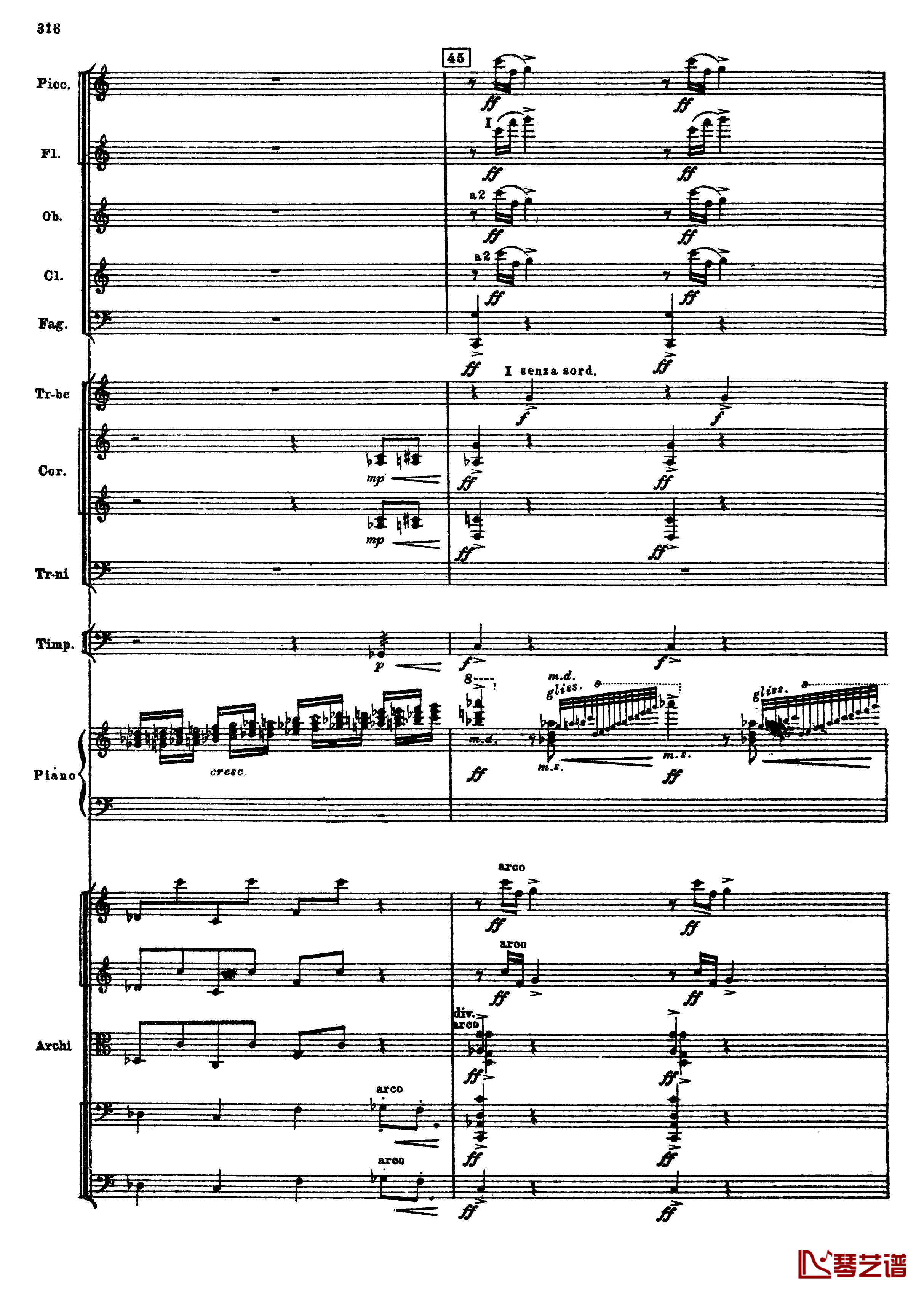 普罗科菲耶夫第三钢琴协奏曲钢琴谱-总谱-普罗科非耶夫48