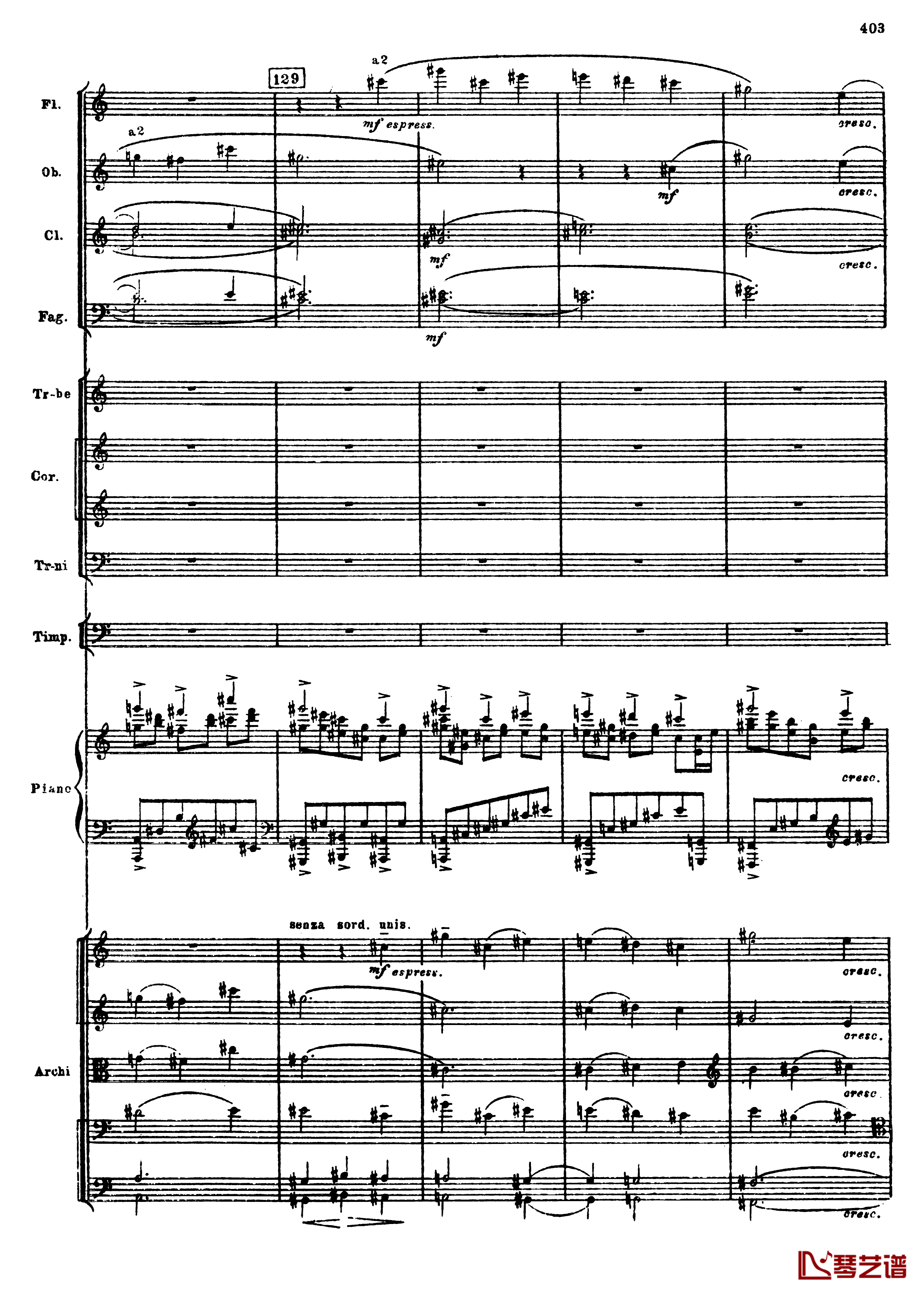 普罗科菲耶夫第三钢琴协奏曲钢琴谱-总谱-普罗科非耶夫135