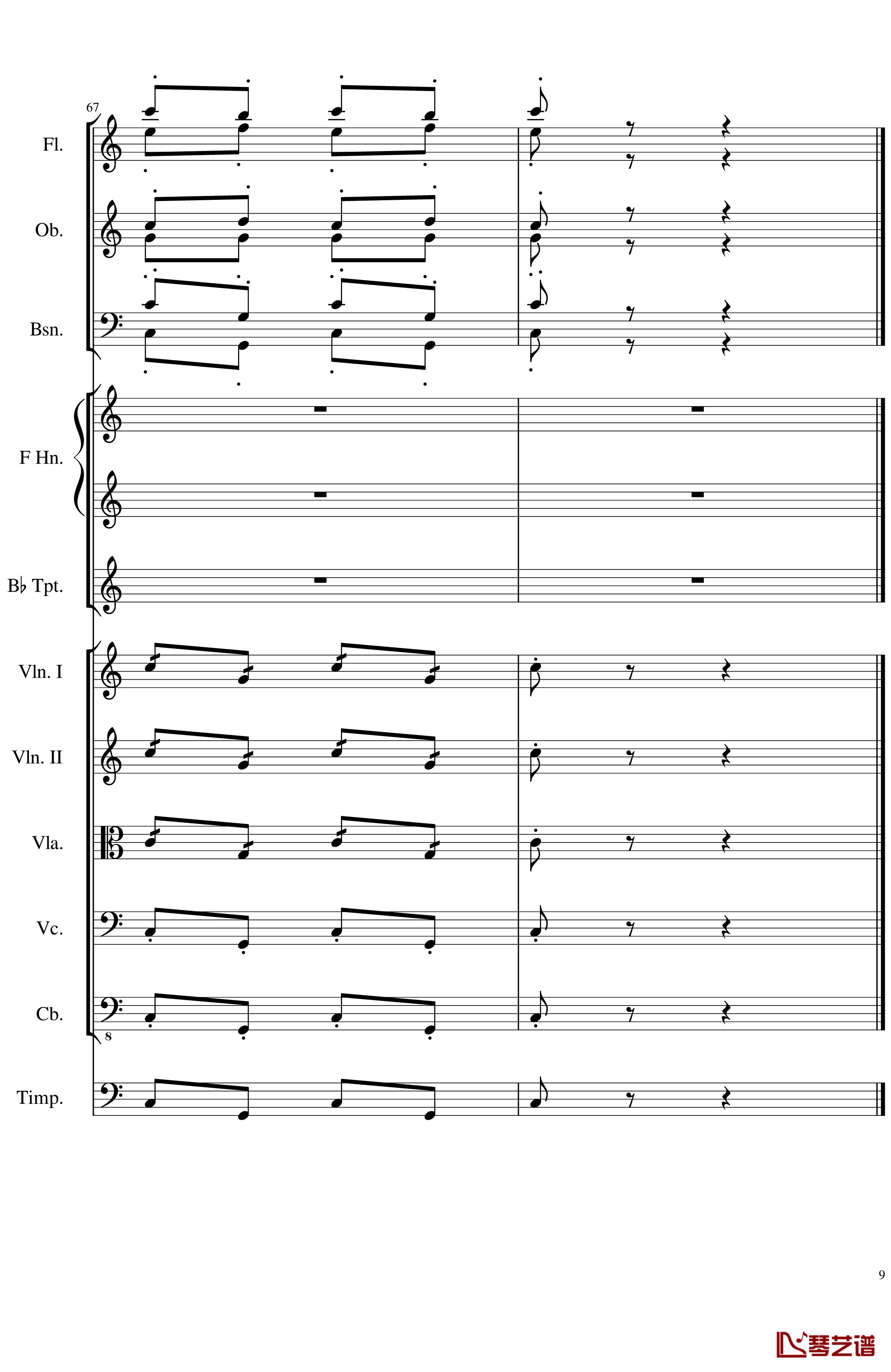 Contradance in C, Op.128-一个球-钢琴谱9