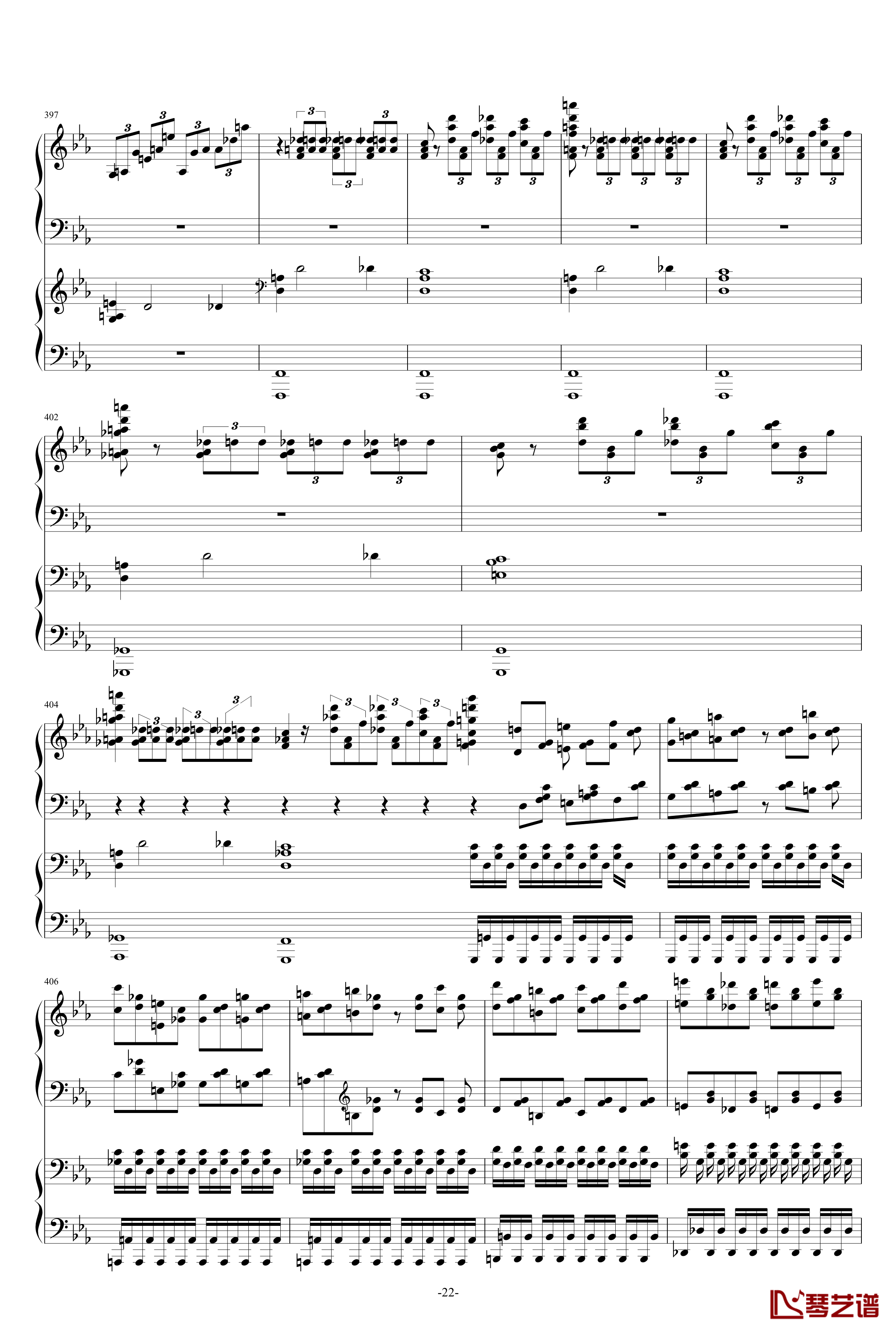 第二钢琴协奏曲第三乐章钢琴谱-拉赫玛尼诺夫22