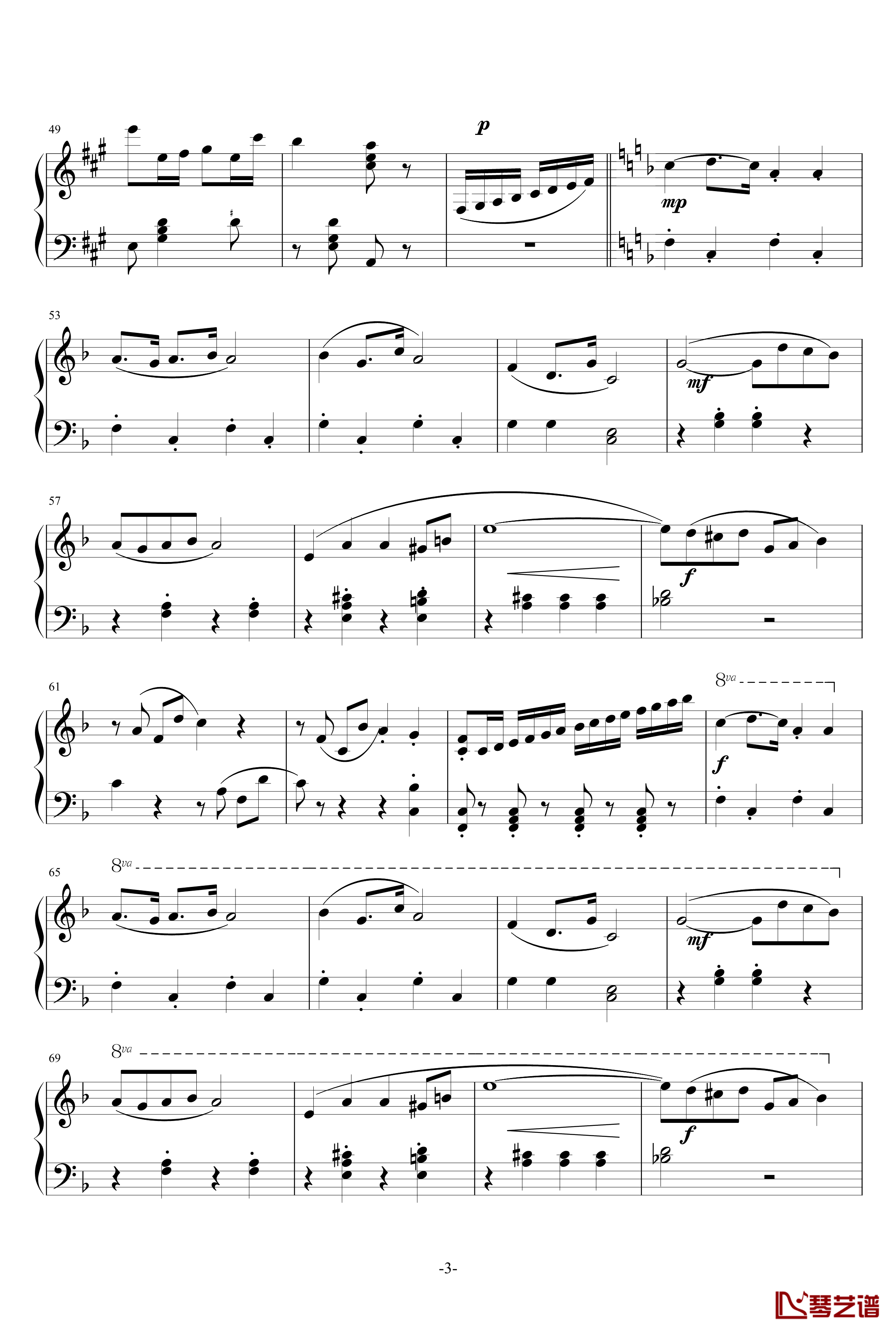 卡门序曲简单钢琴谱-比才-Bizet3