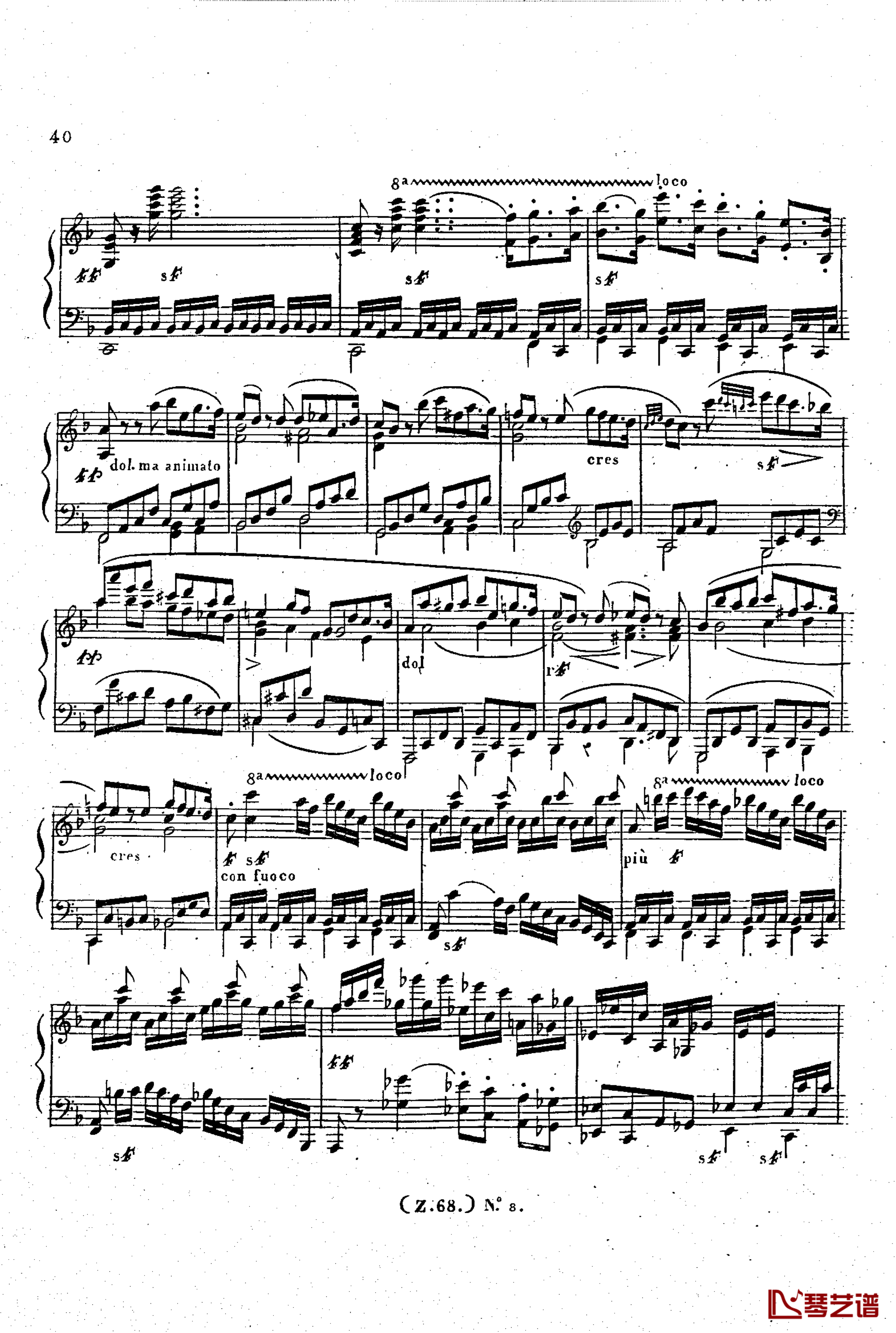  d小调第六钢琴奏鸣曲 Op.124钢琴谱-车尔尼-Czerny41
