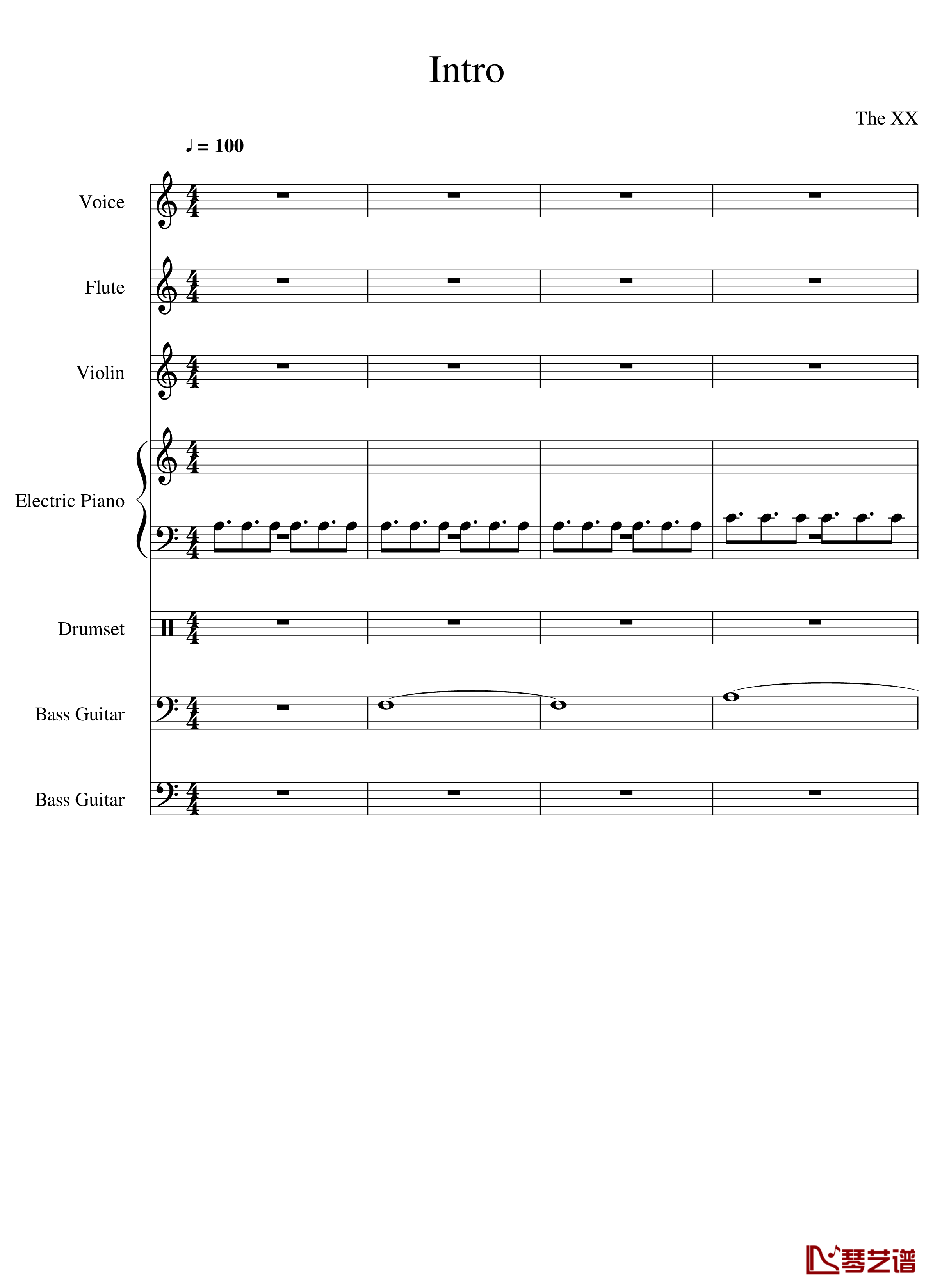 Intro钢琴谱-The xx1