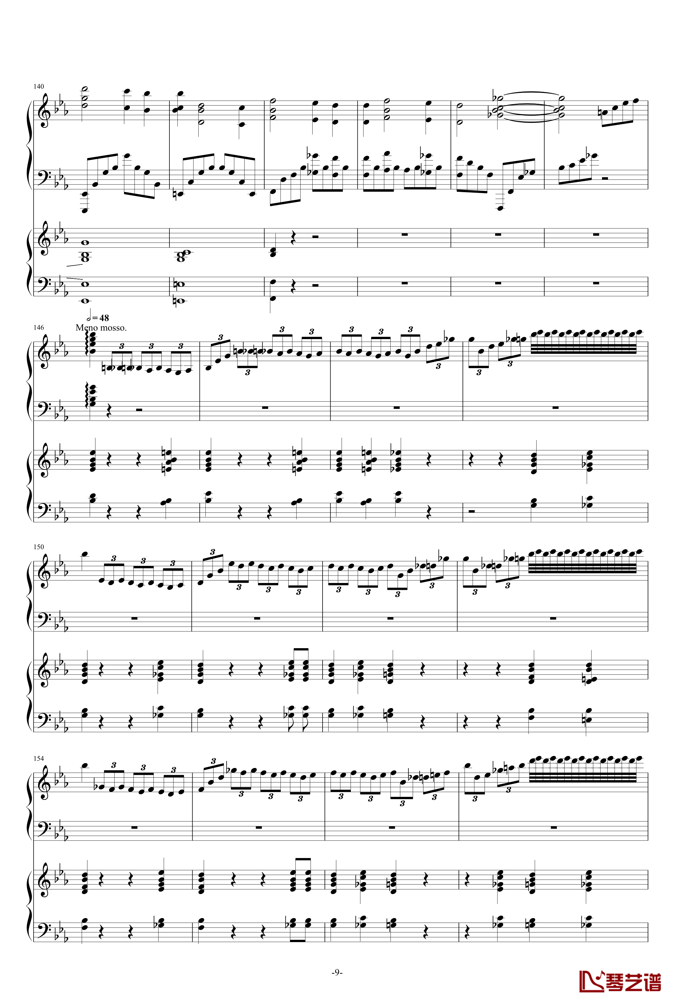 第二钢琴协奏曲第三乐章钢琴谱-拉赫玛尼诺夫9