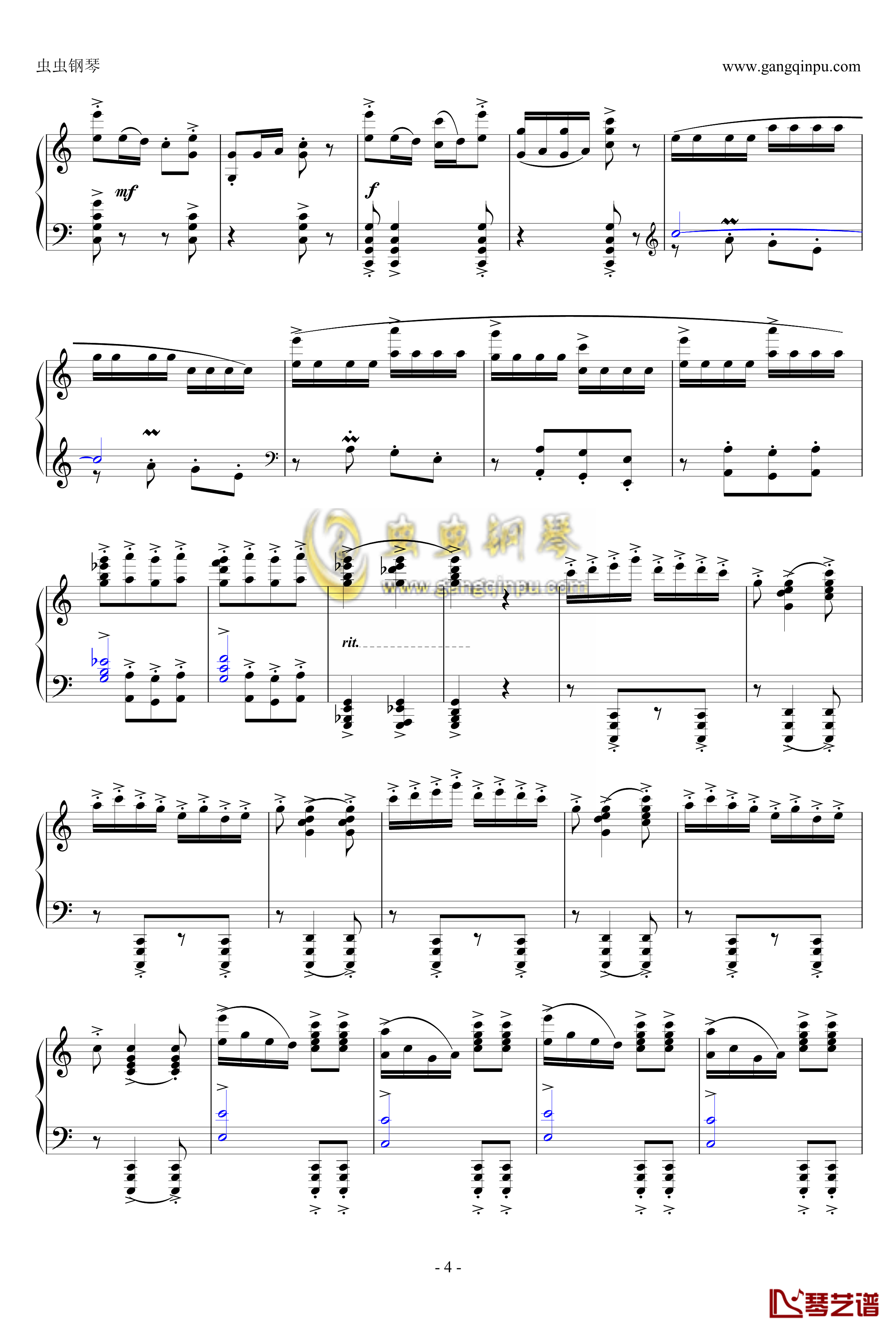 春节序曲钢琴谱-钢琴独奏精品-李焕之4