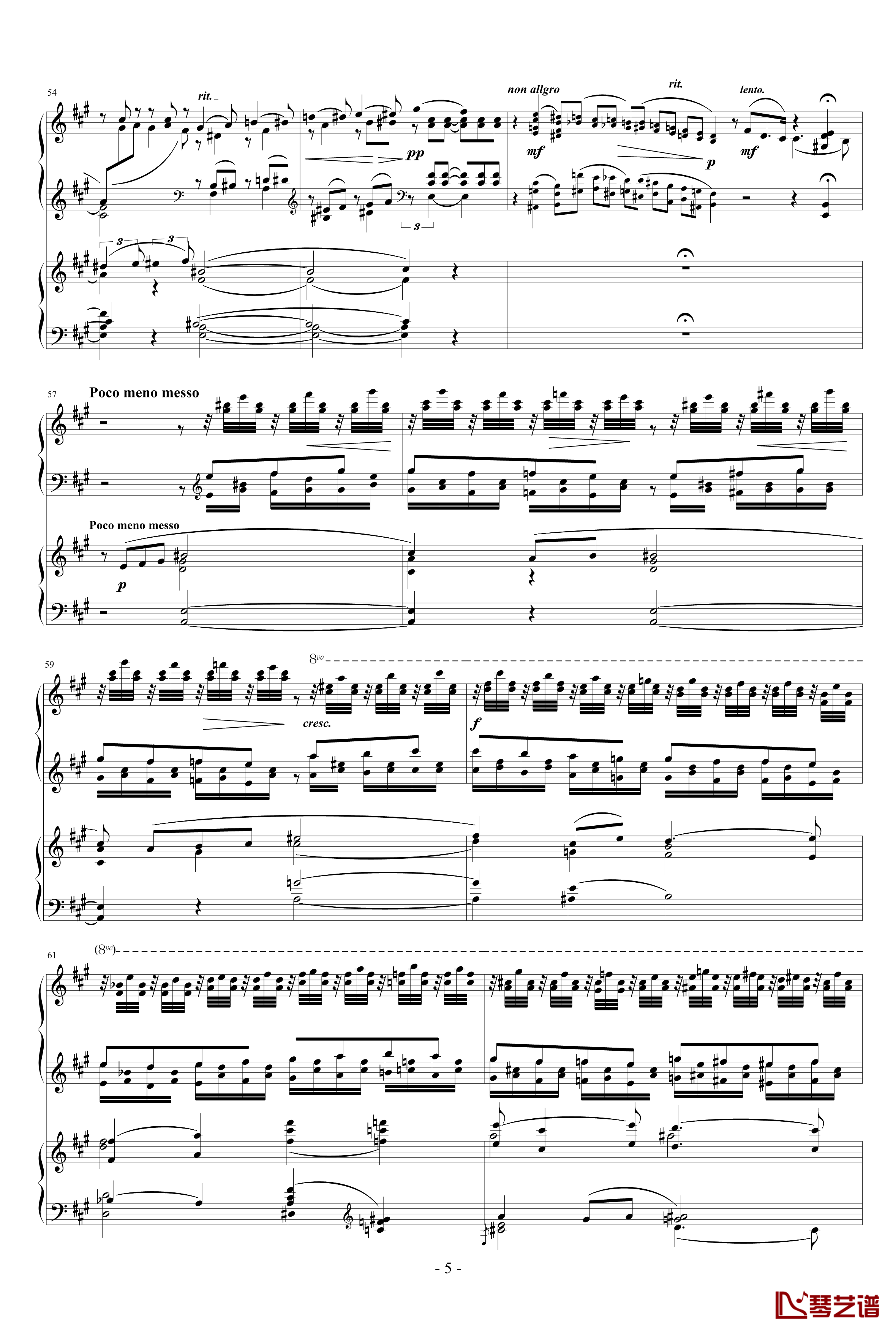 拉赫玛尼诺夫第一钢琴协奏曲 Op.1钢琴谱-拉赫马尼若夫5