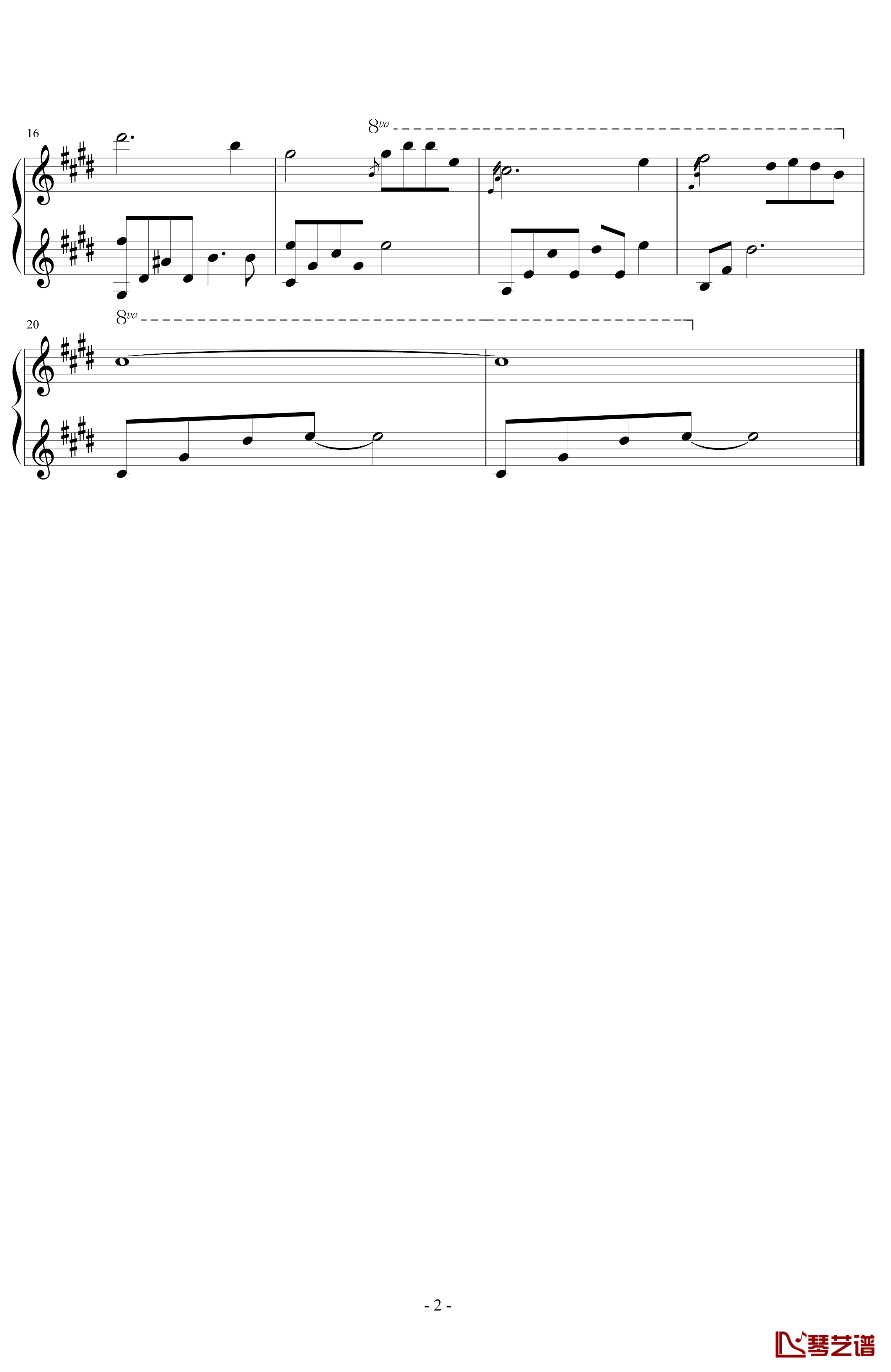 是我在做多情种钢琴谱-八音盒版-胡杨林2
