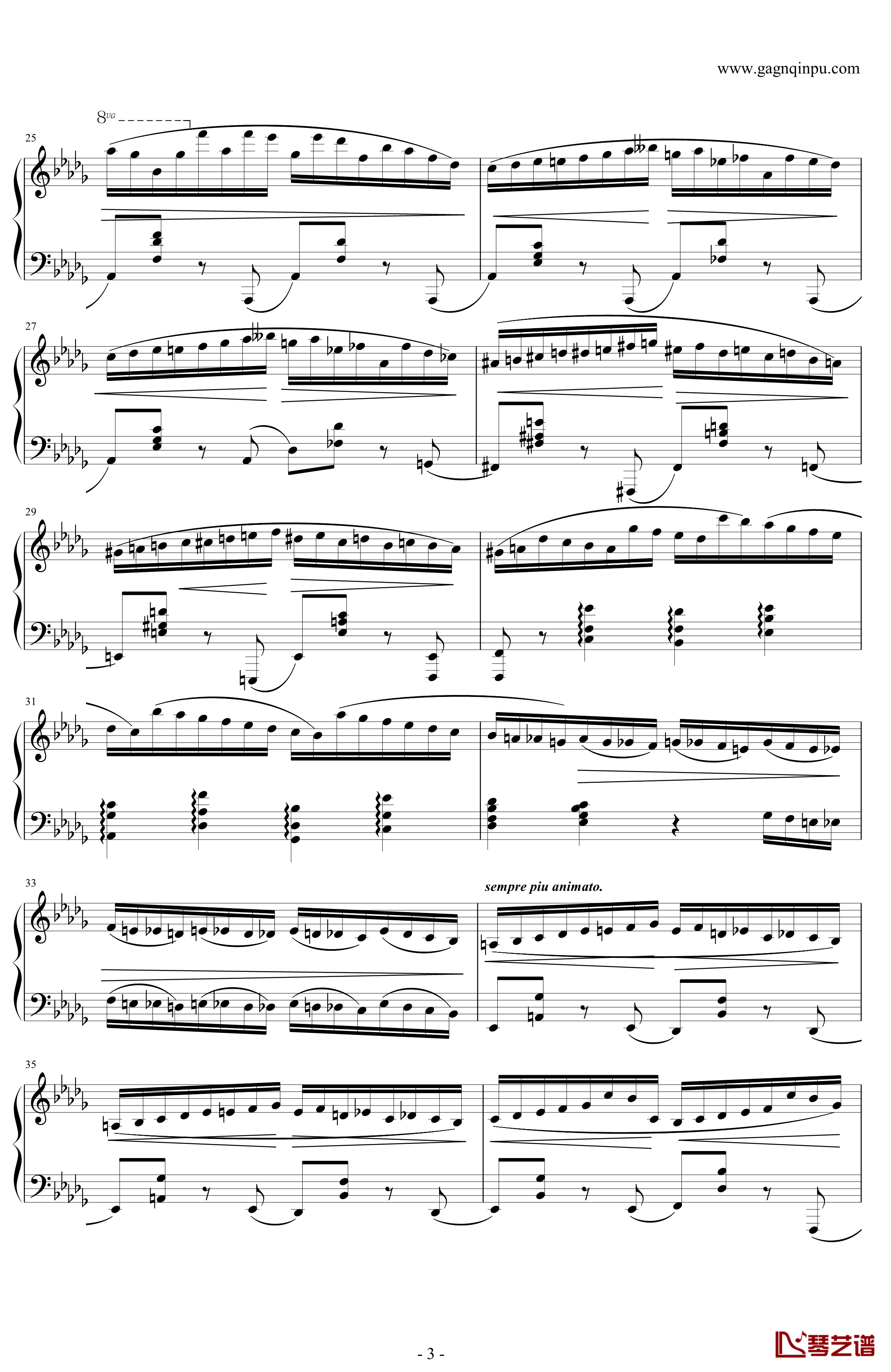 肖邦前奏曲第16首钢琴谱-肖邦-chopin3
