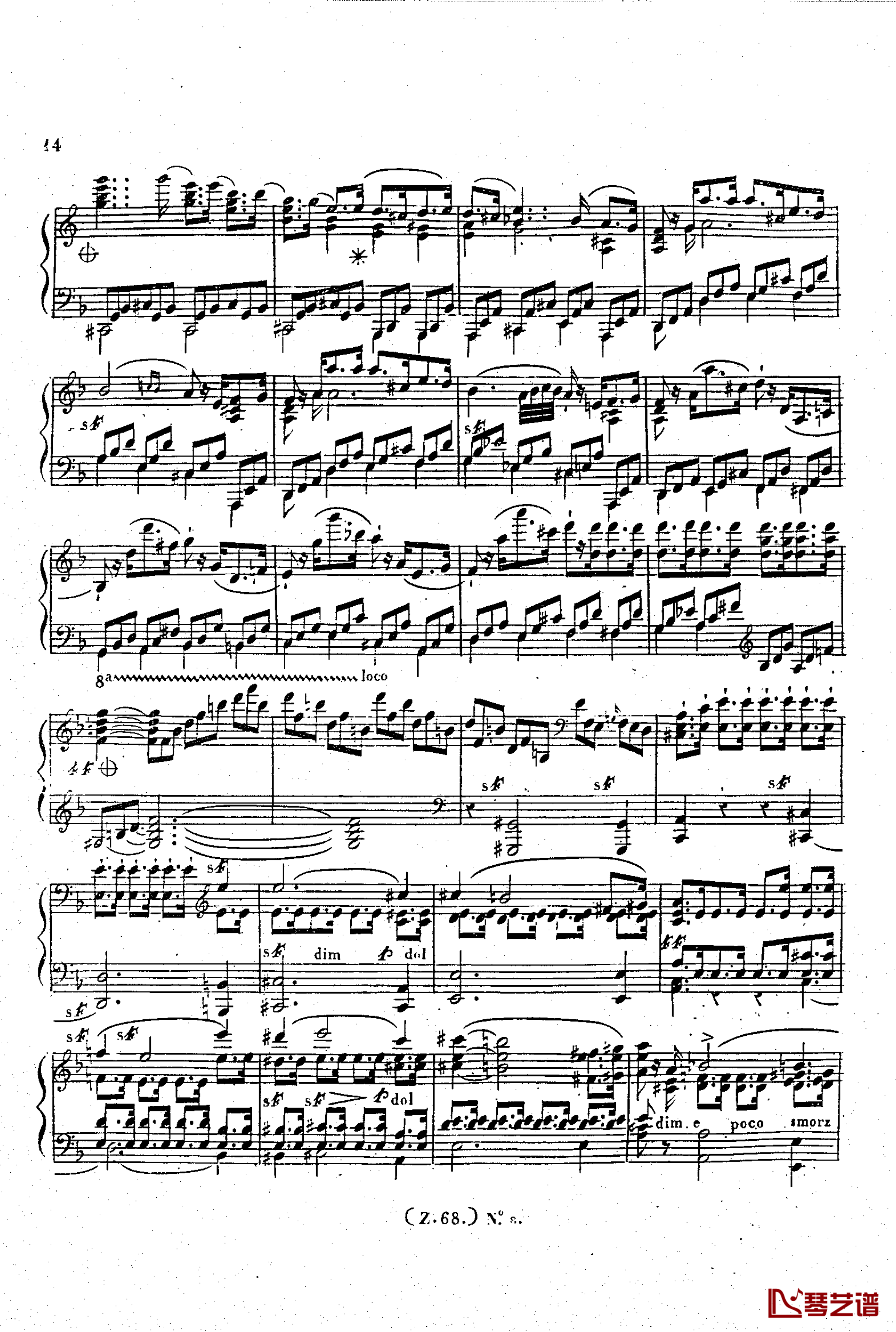  d小调第六钢琴奏鸣曲 Op.124钢琴谱-车尔尼-Czerny15