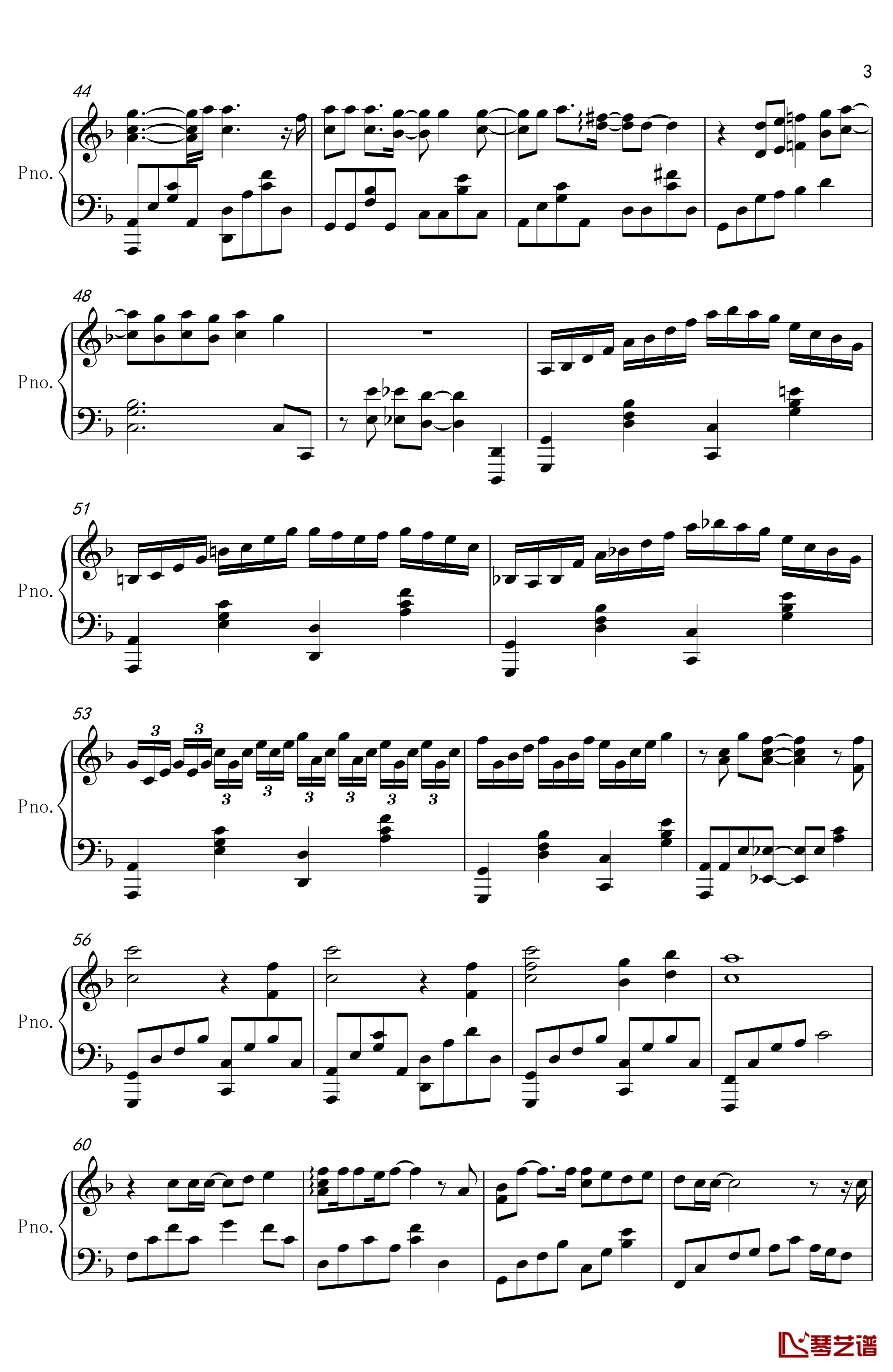 华生钢琴谱-钢琴独奏版3