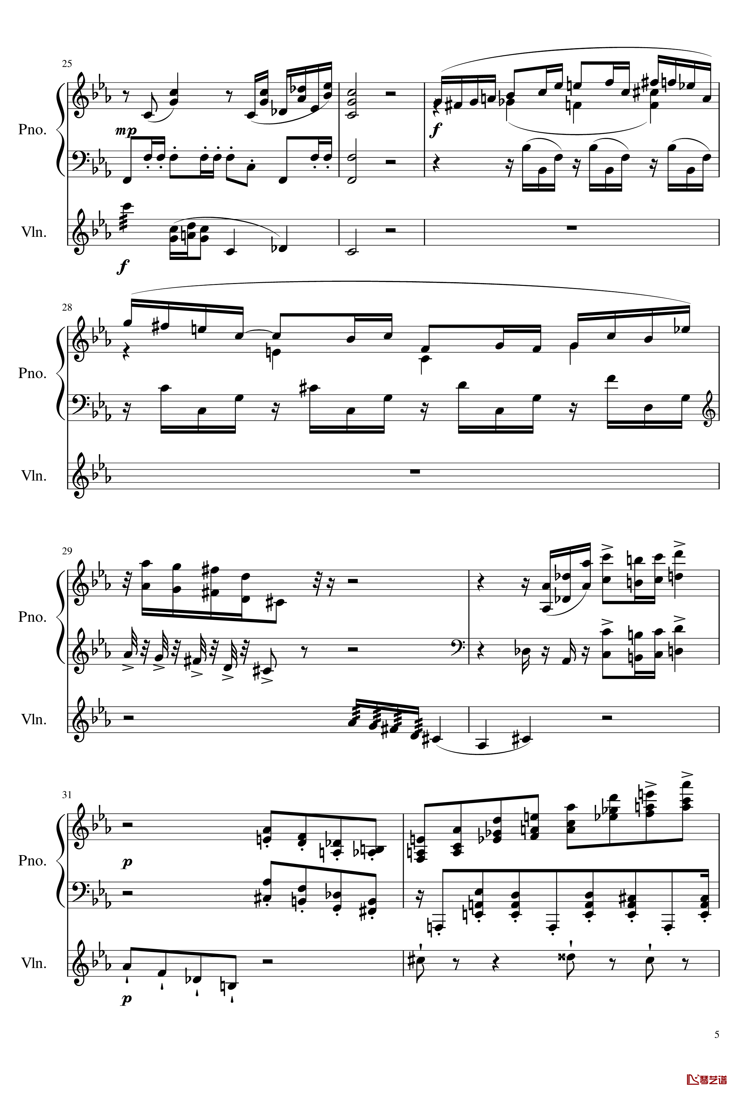 小温狂想曲2.16钢琴谱-钢琴与小提琴奏鸣曲-献给巴托克-一个球5