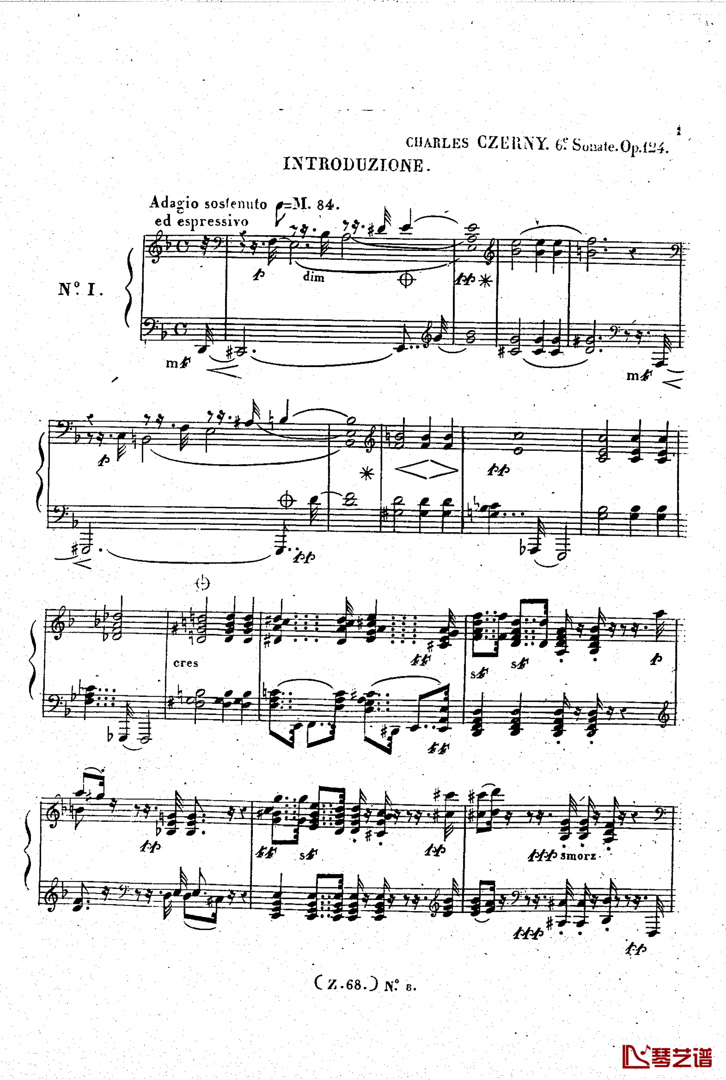  d小调第六钢琴奏鸣曲 Op.124钢琴谱-车尔尼-Czerny2