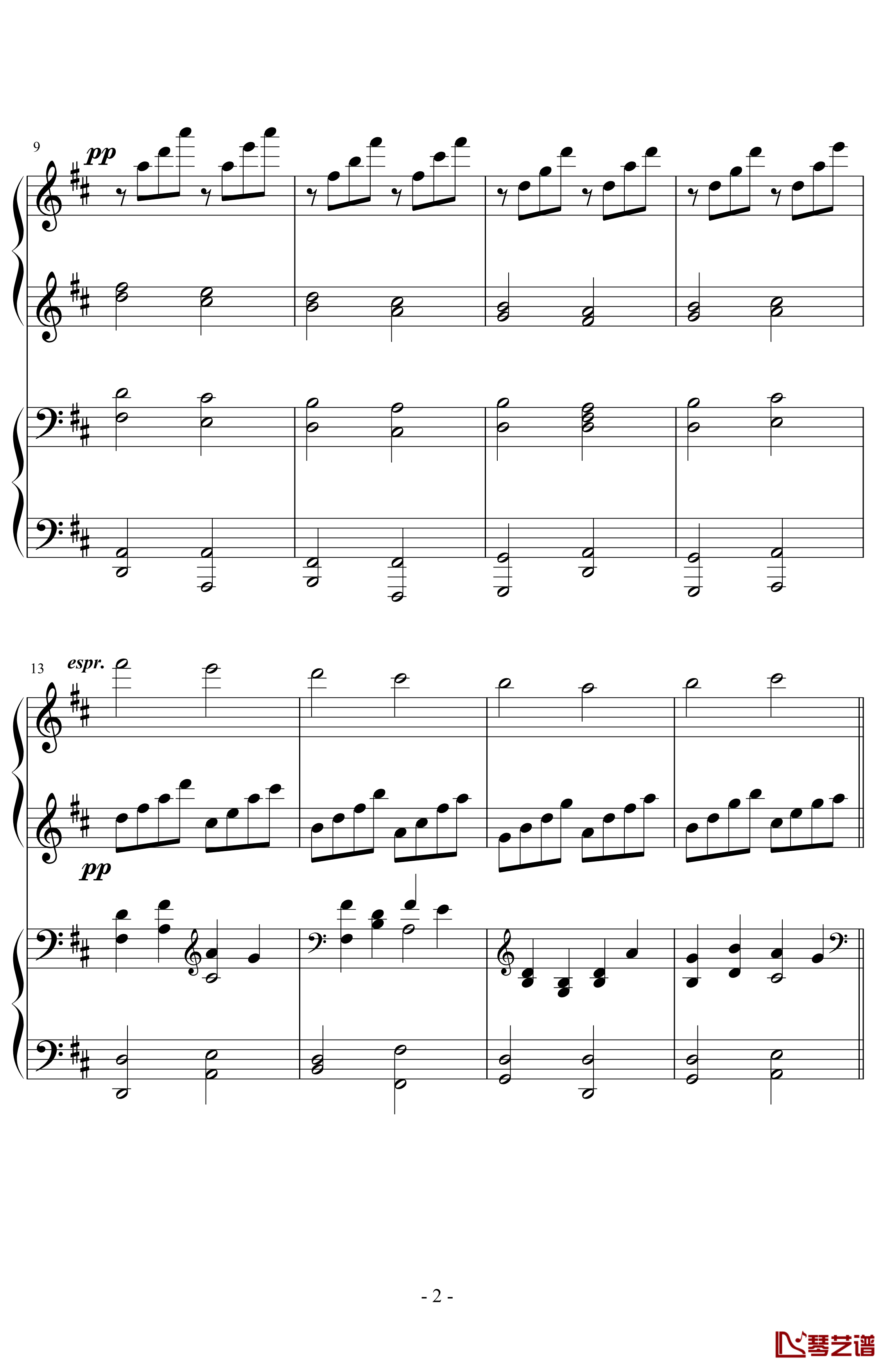 卡农钢琴谱-四手联弹-帕赫贝尔-Pachelbel2