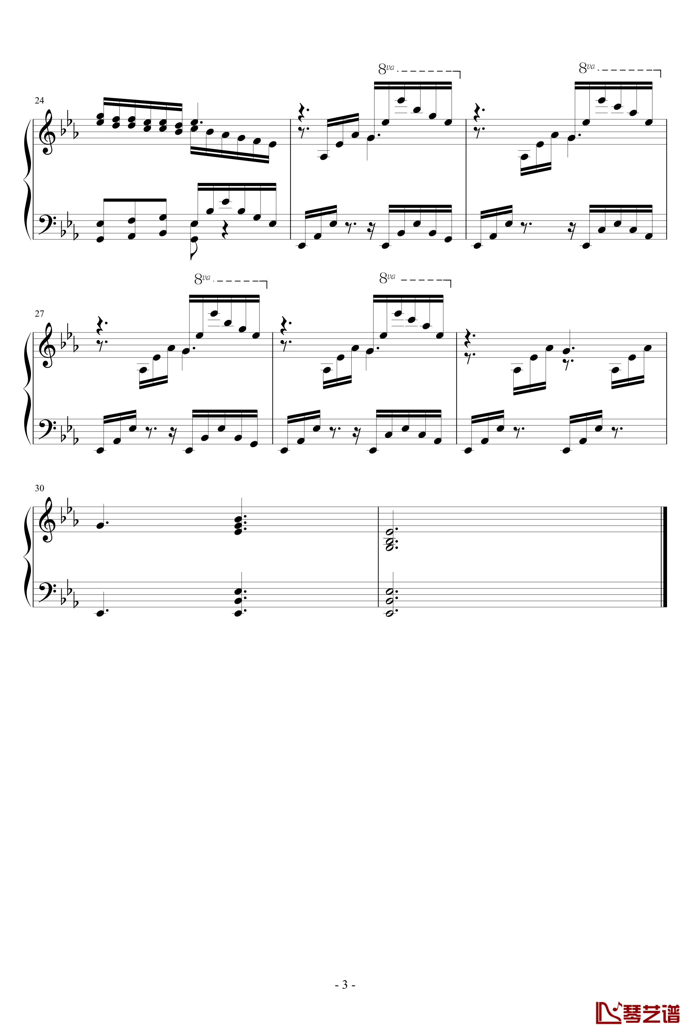 梦的游戏钢琴谱-吥洅箛單3