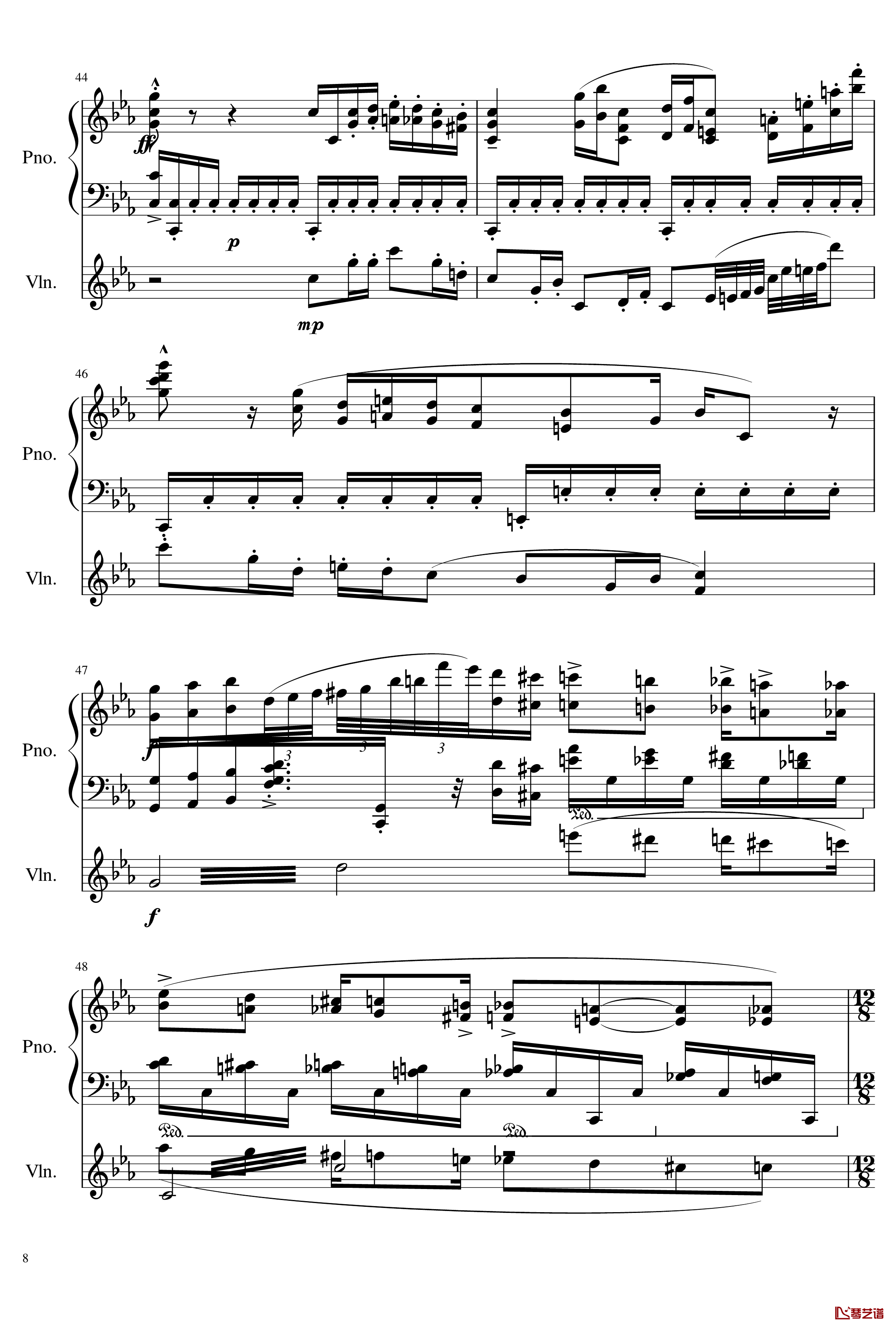 小温狂想曲2.16钢琴谱-钢琴与小提琴奏鸣曲-献给巴托克-一个球8