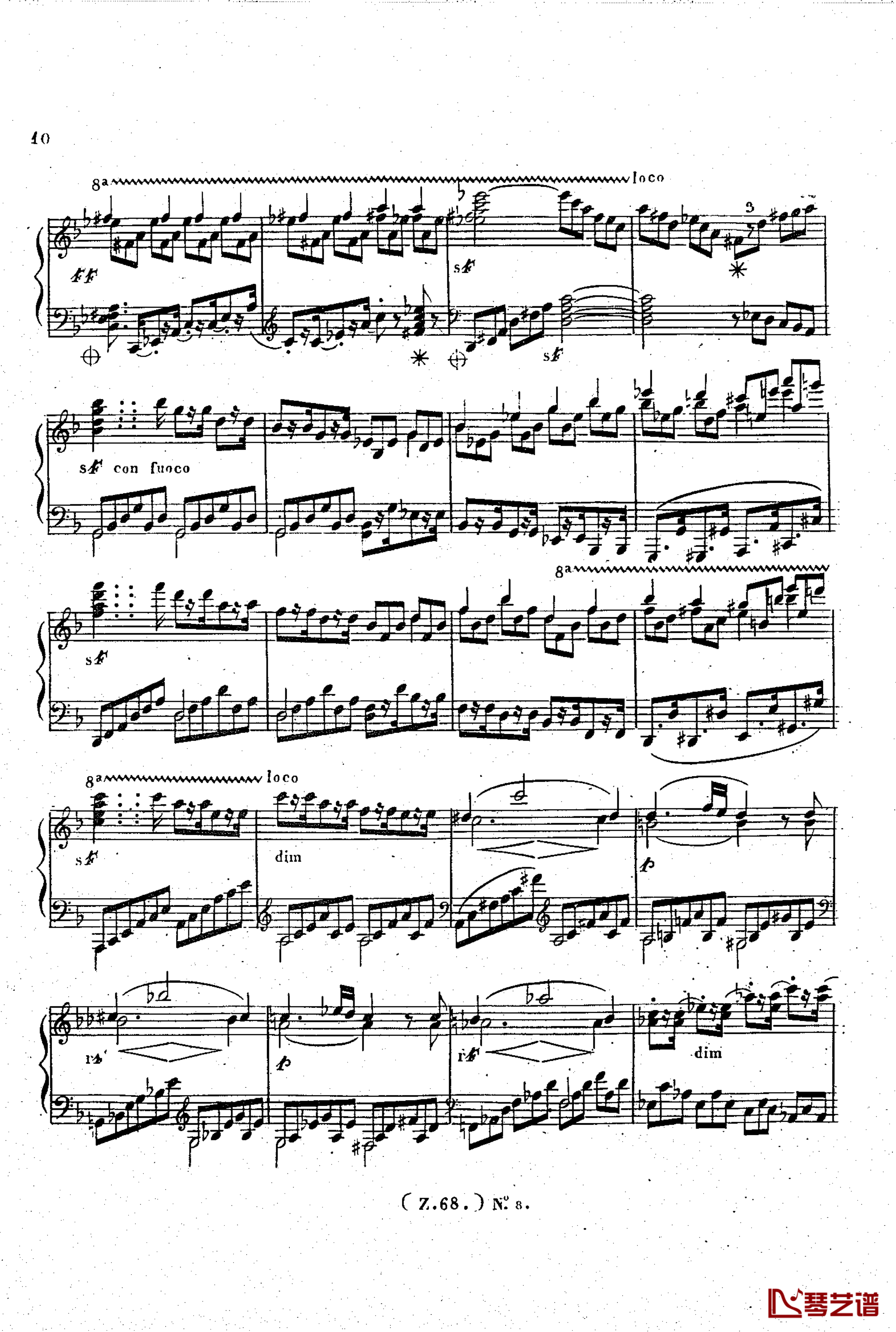  d小调第六钢琴奏鸣曲 Op.124钢琴谱-车尔尼-Czerny11