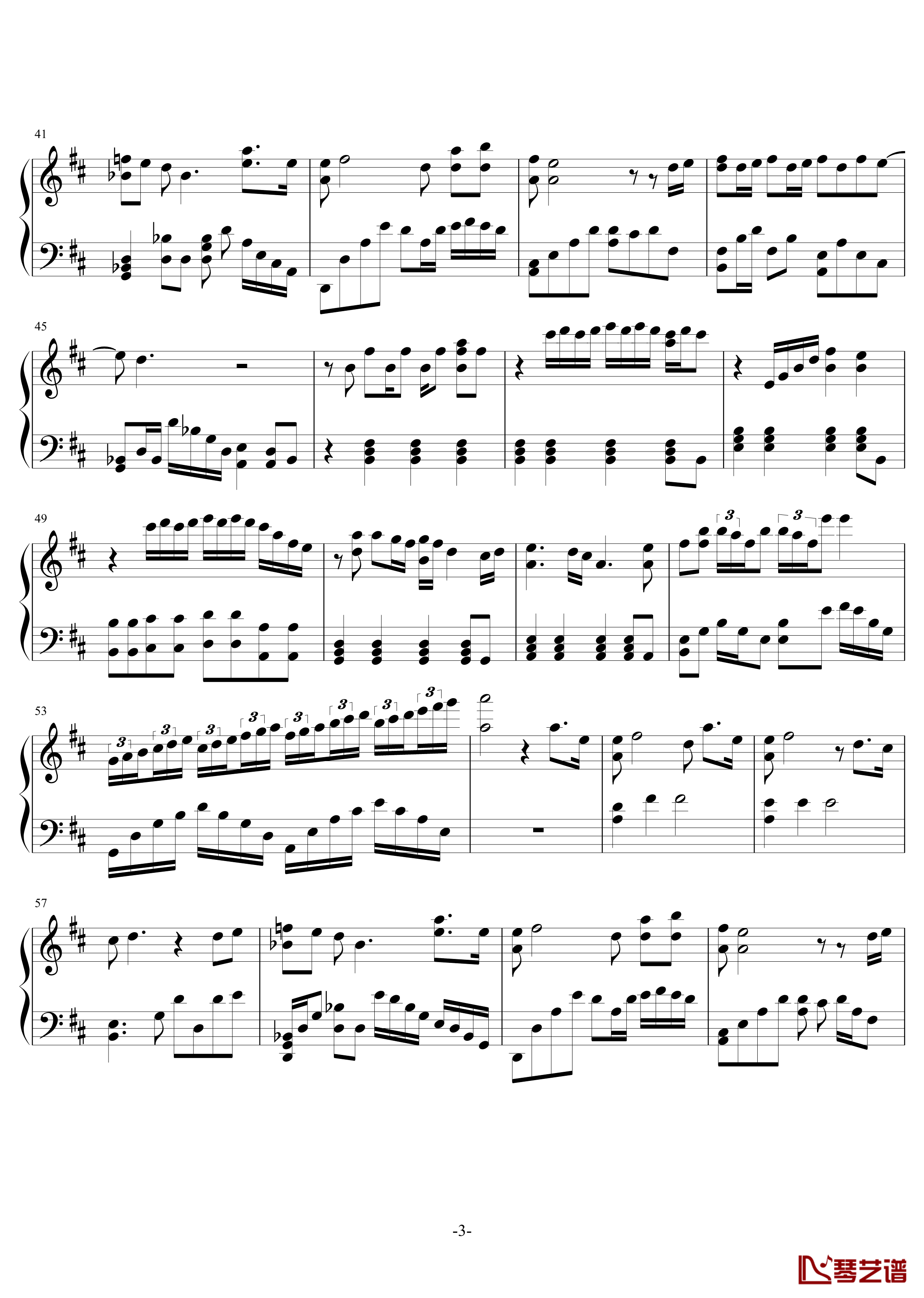 十九岁钢琴谱-黄子韬3