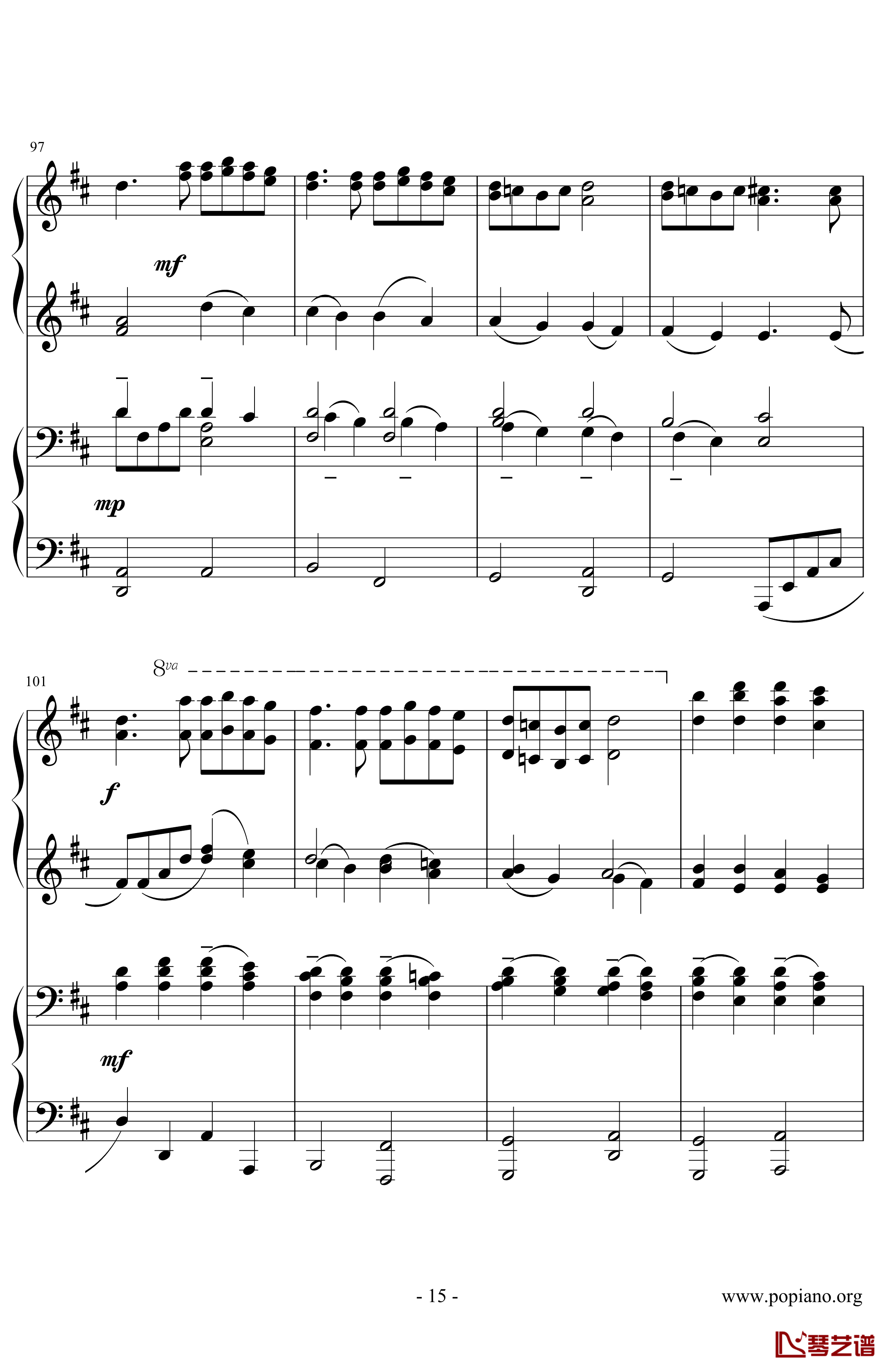 卡农钢琴谱-四手联弹-帕赫贝尔-Pachelbel15