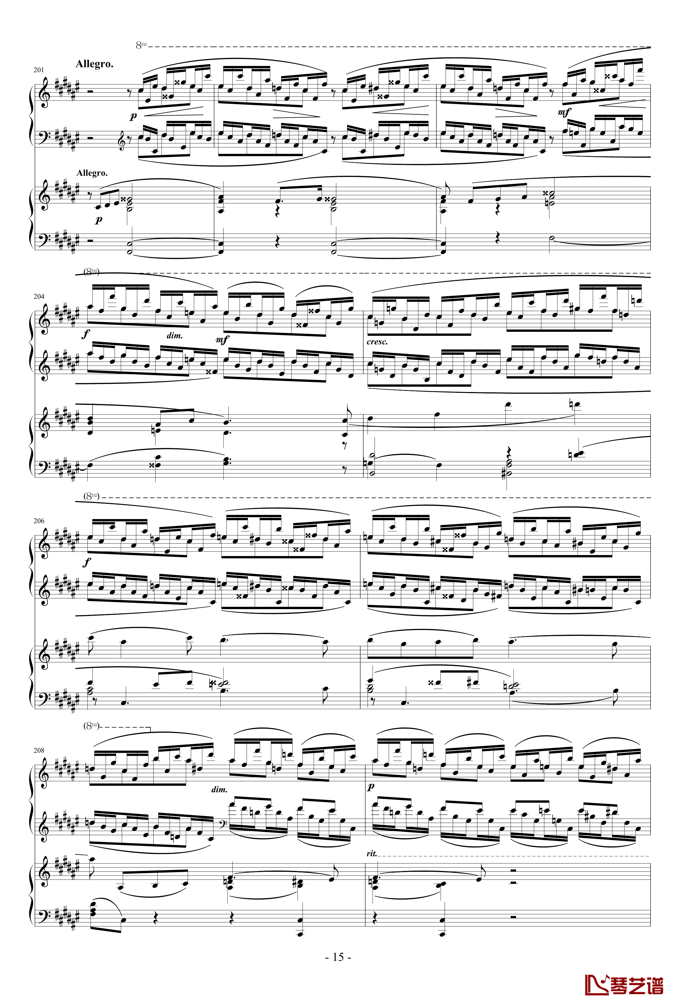 拉赫玛尼诺夫第一钢琴协奏曲 Op.1钢琴谱-拉赫马尼若夫15