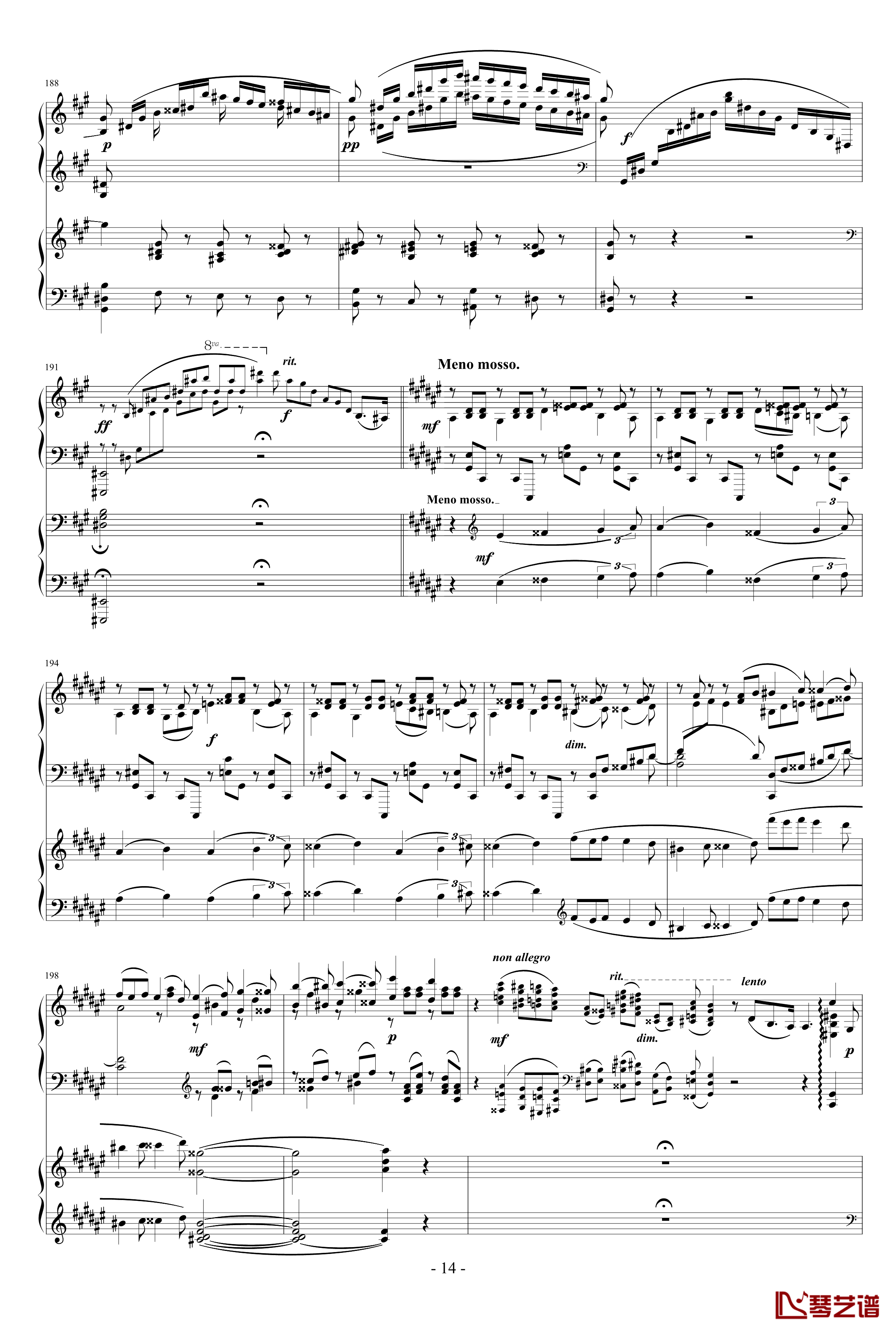 拉赫玛尼诺夫第一钢琴协奏曲 Op.1钢琴谱-拉赫马尼若夫14
