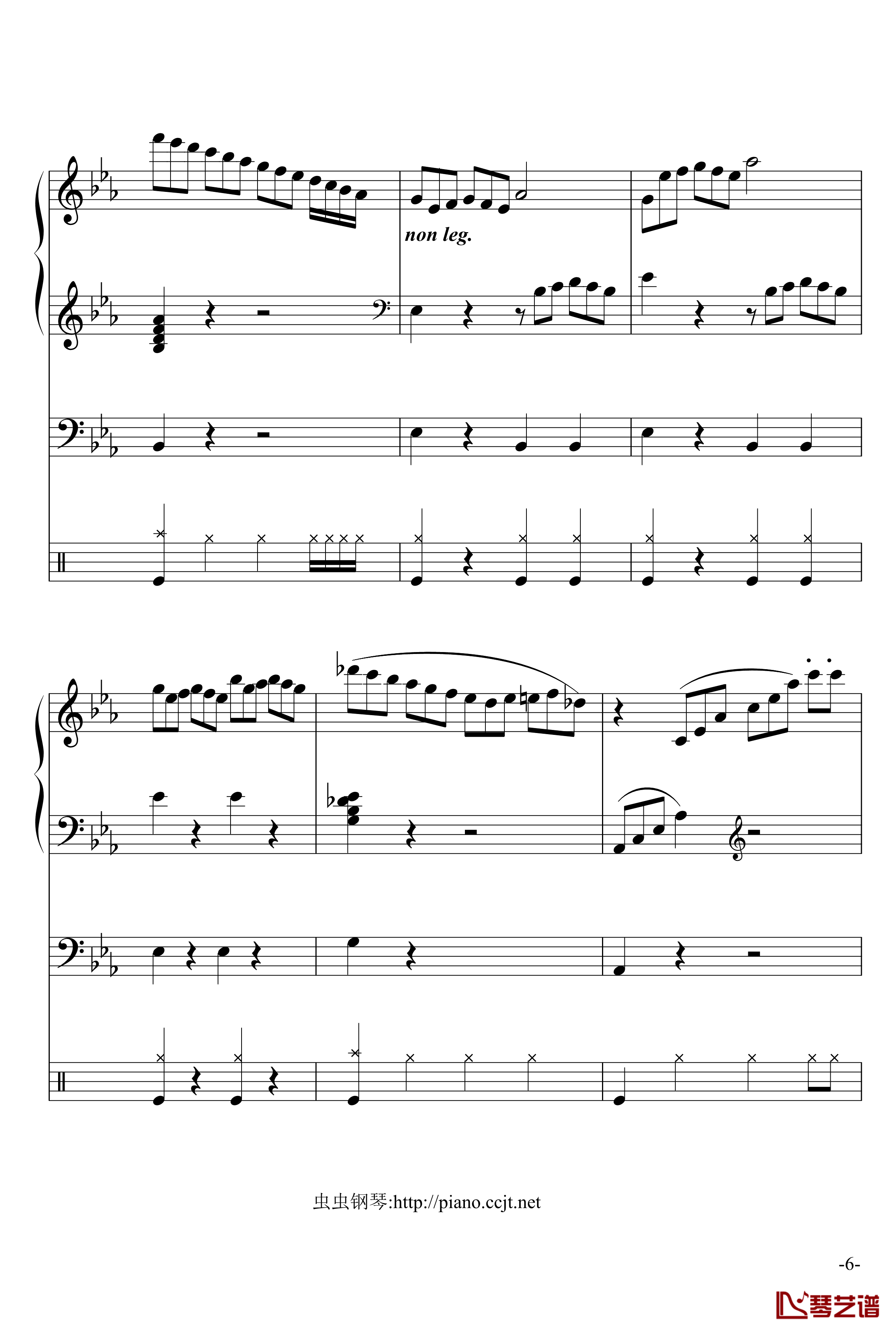 悲怆奏鸣曲钢琴谱-加小乐队-贝多芬-beethoven6