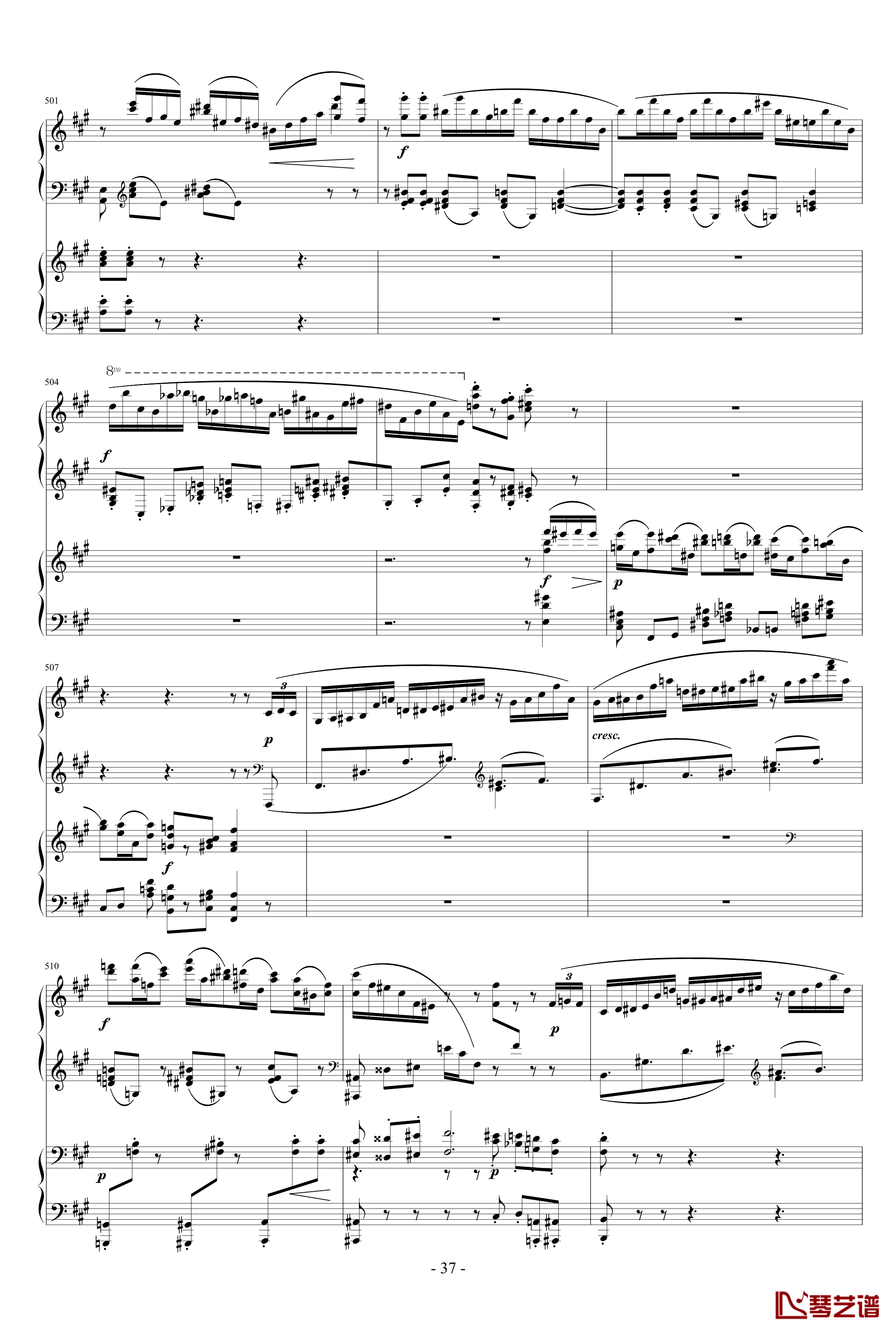 拉赫玛尼诺夫第一钢琴协奏曲 Op.1钢琴谱-拉赫马尼若夫37