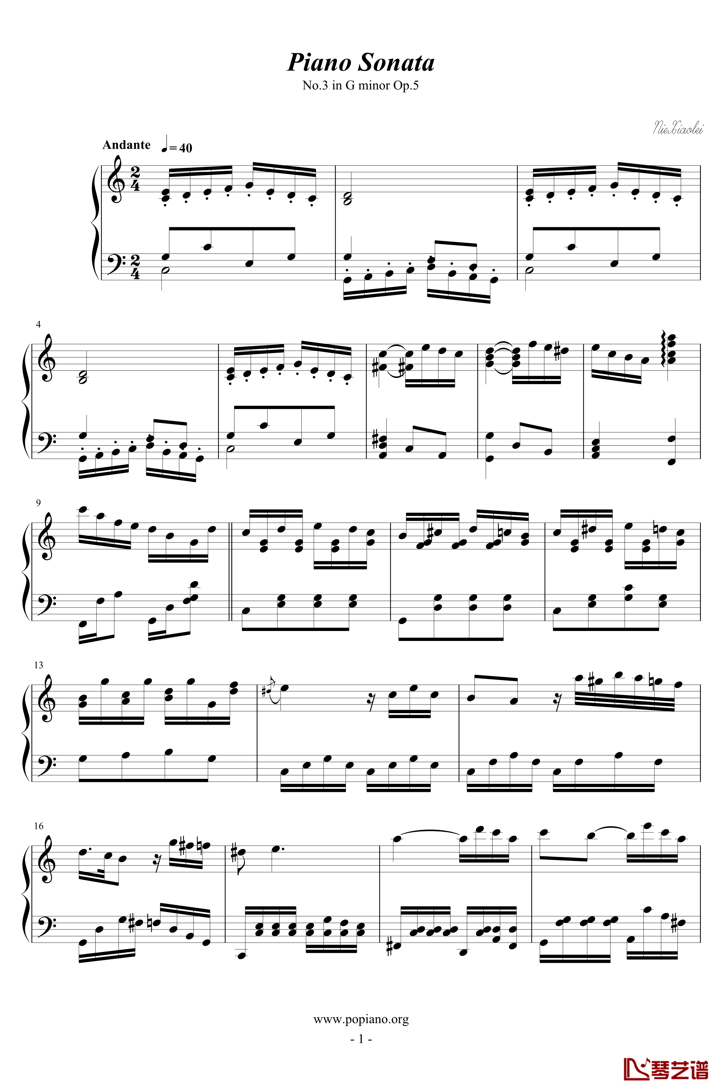 第三钢琴奏鸣曲第二乐章钢琴谱-nzh19341