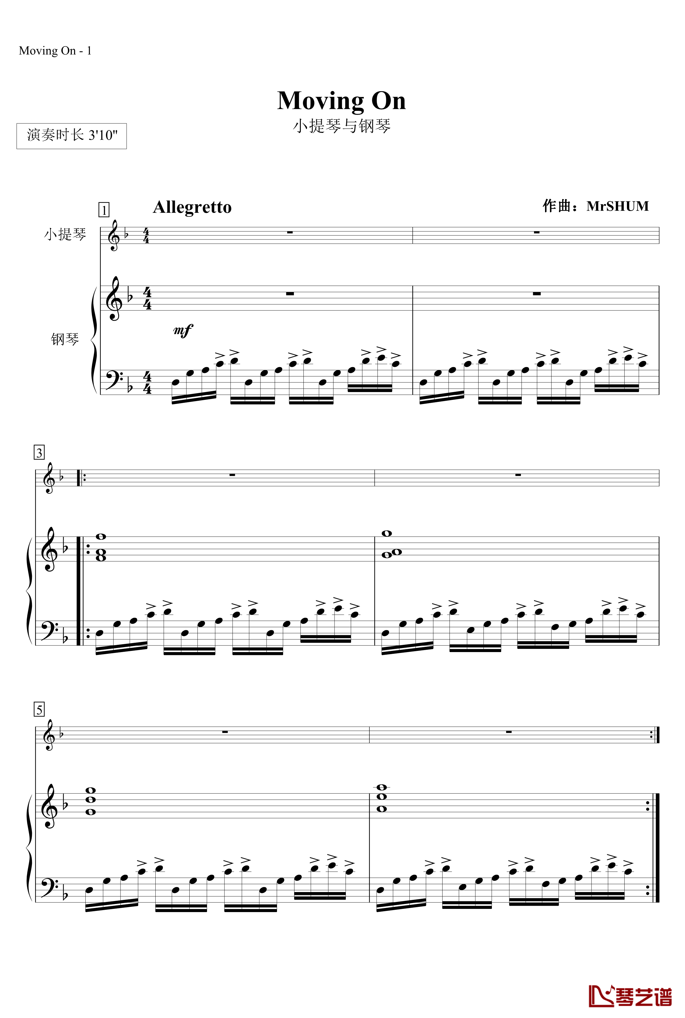 Moving On钢琴谱-第1版-MrSHUM1