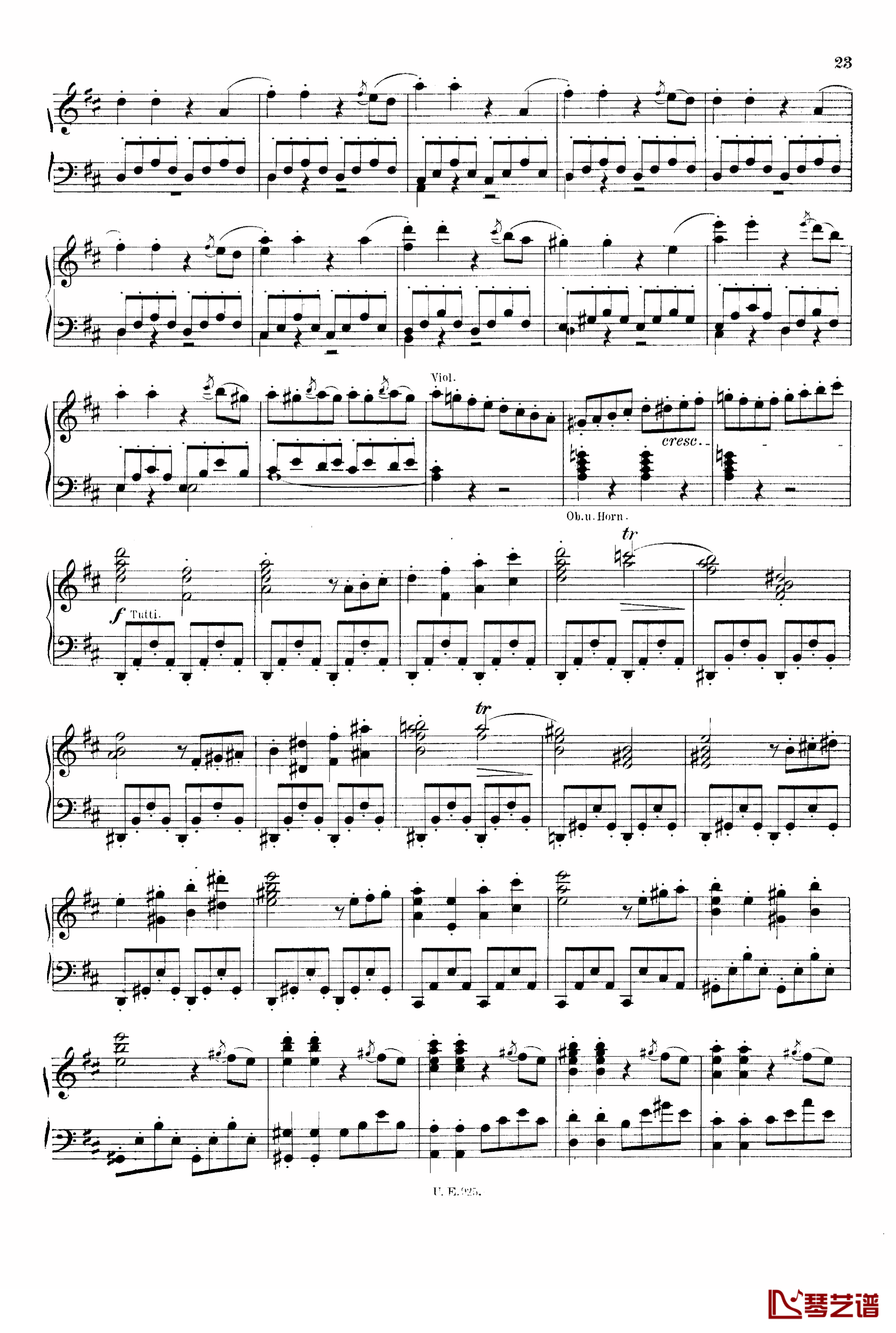 D大调第一交响曲 D.82钢琴谱-舒伯特23