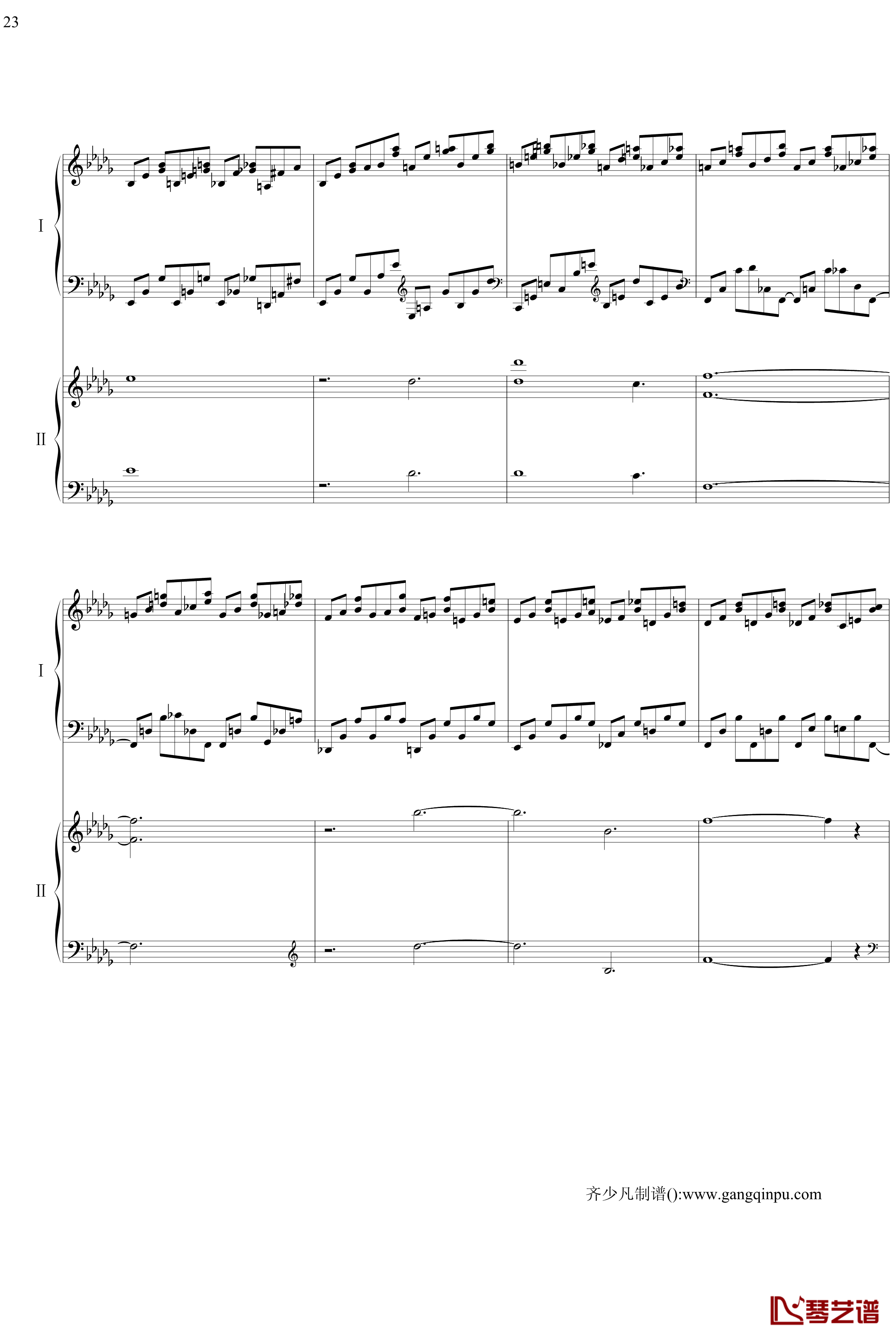 帕格尼尼主题狂想曲钢琴谱-11~18变奏-拉赫马尼若夫23
