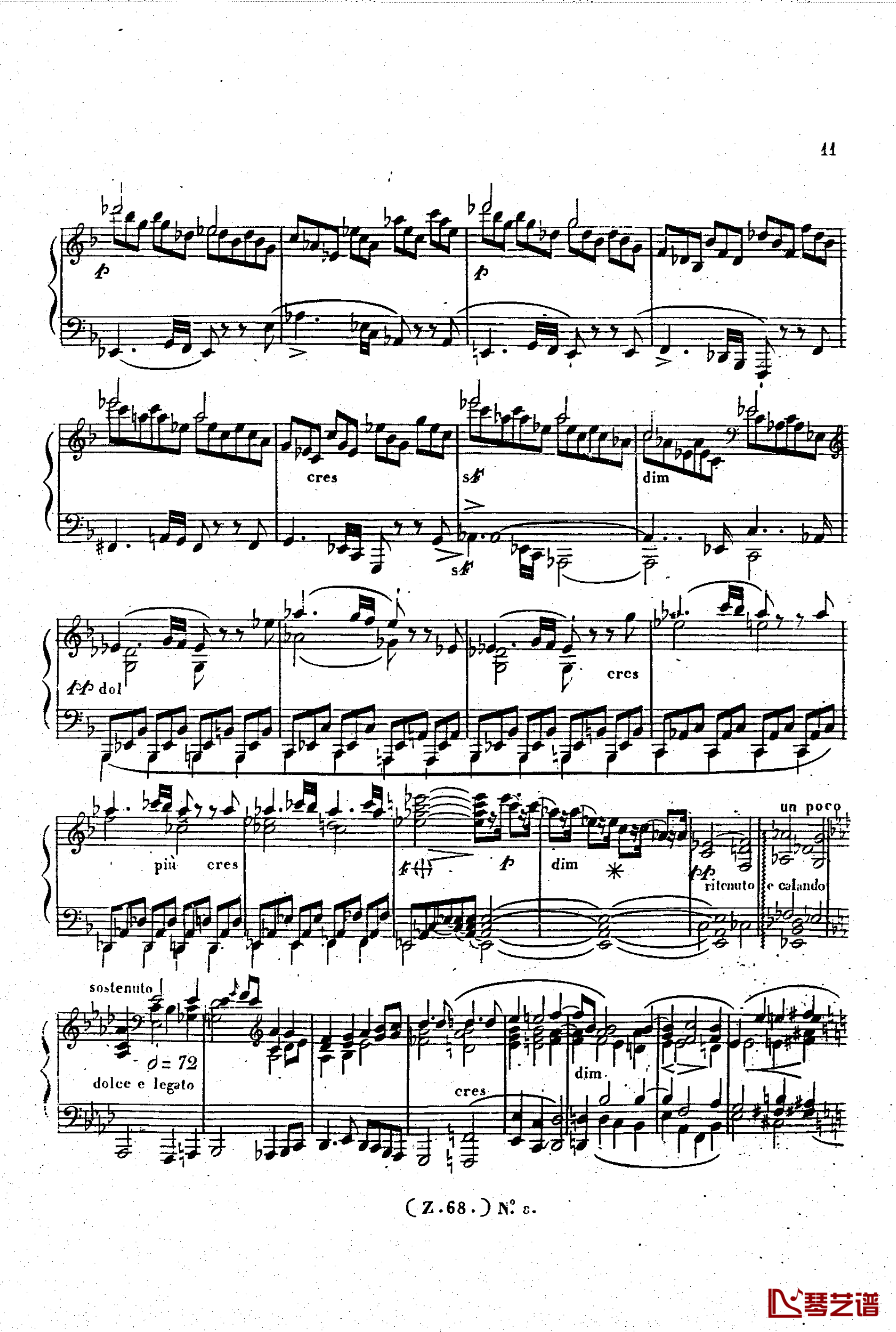  d小调第六钢琴奏鸣曲 Op.124钢琴谱-车尔尼-Czerny12