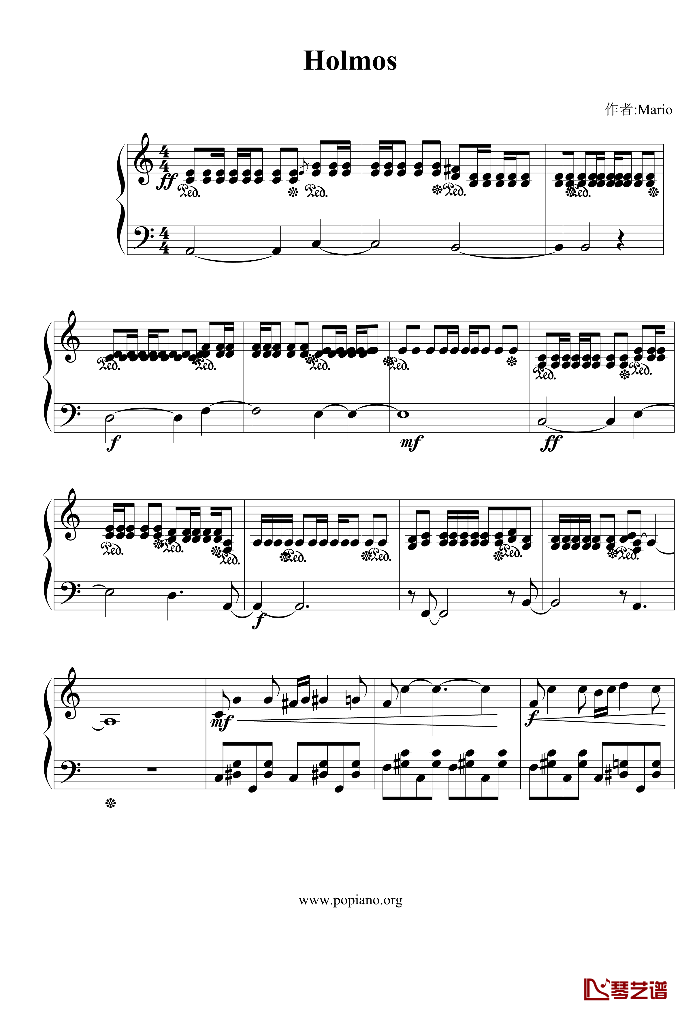 新福尔摩斯钢琴谱1
