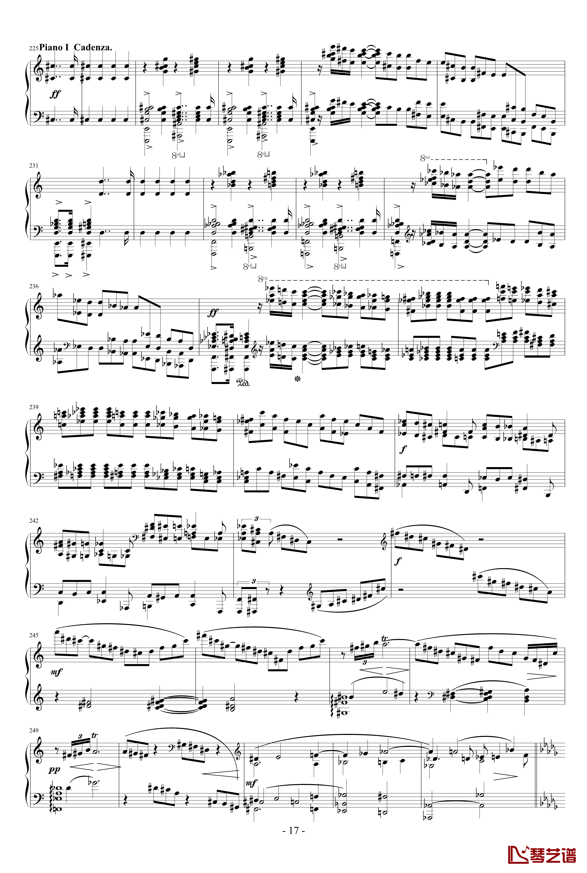 拉赫玛尼诺夫第一钢琴协奏曲 Op.1钢琴谱-拉赫马尼若夫17