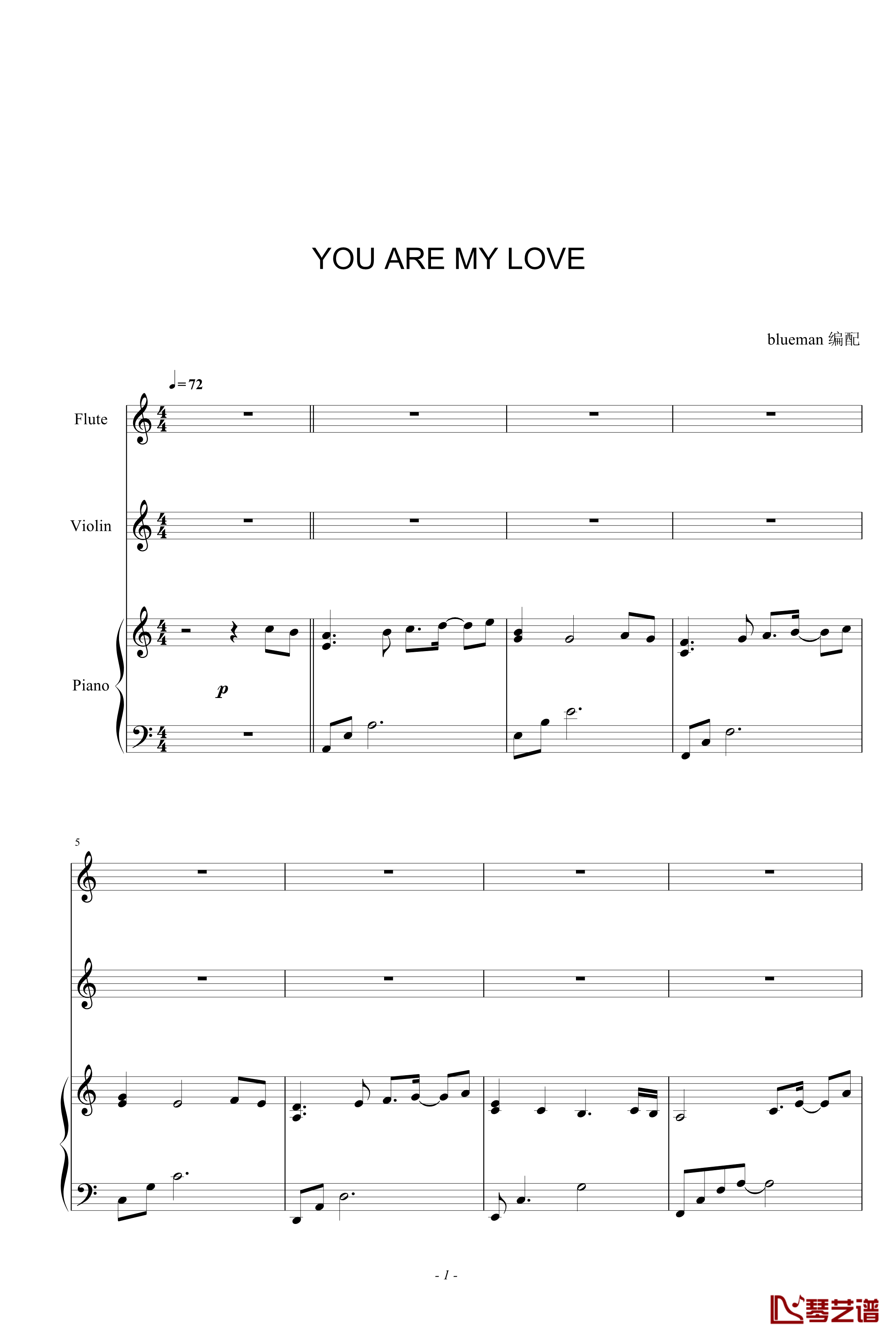 You are my love钢琴谱-合奏谱-Kajiura Yuki1