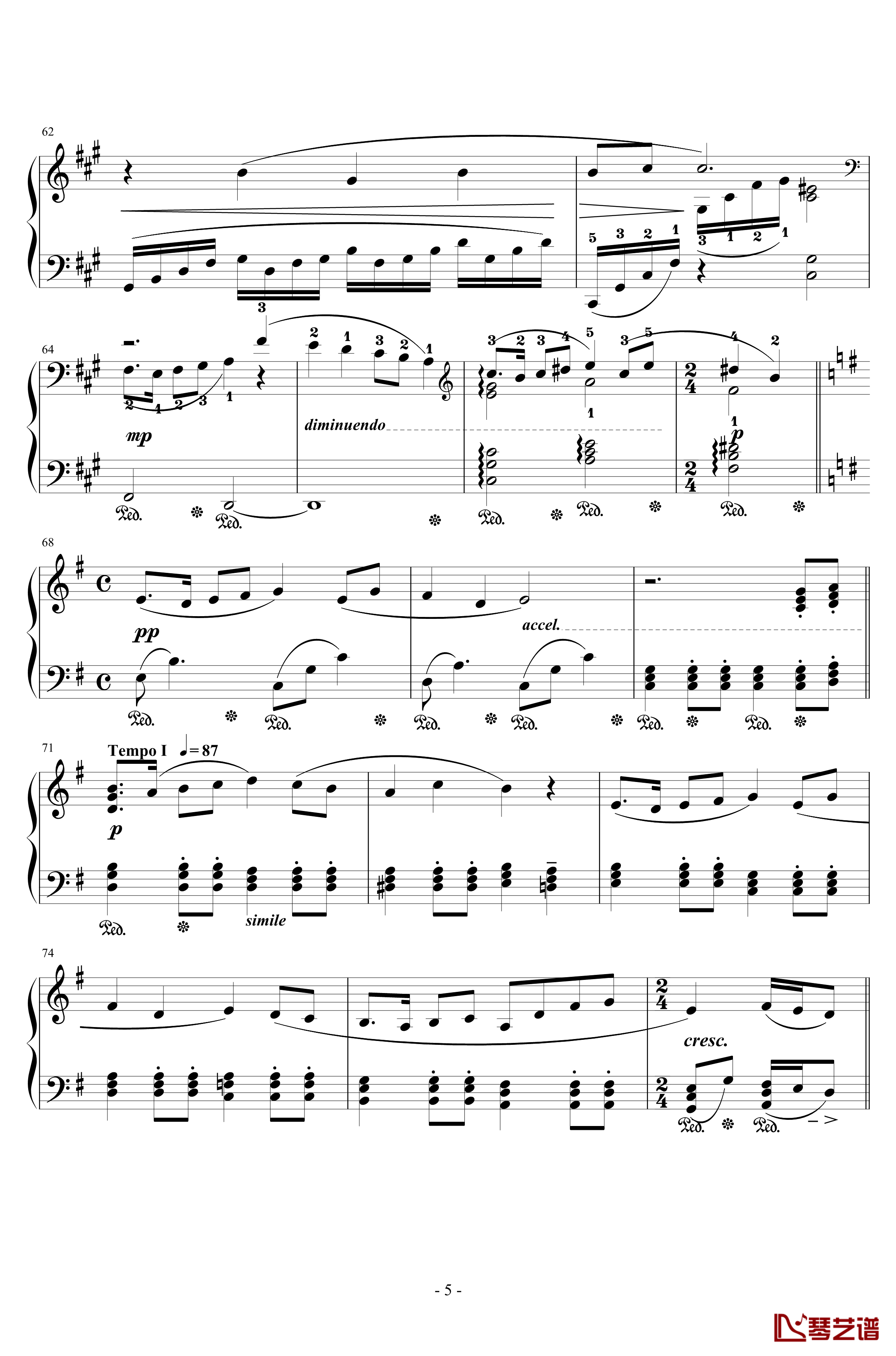 Ronfaure钢琴谱-Orchestra Version-FFXI -植松伸夫5