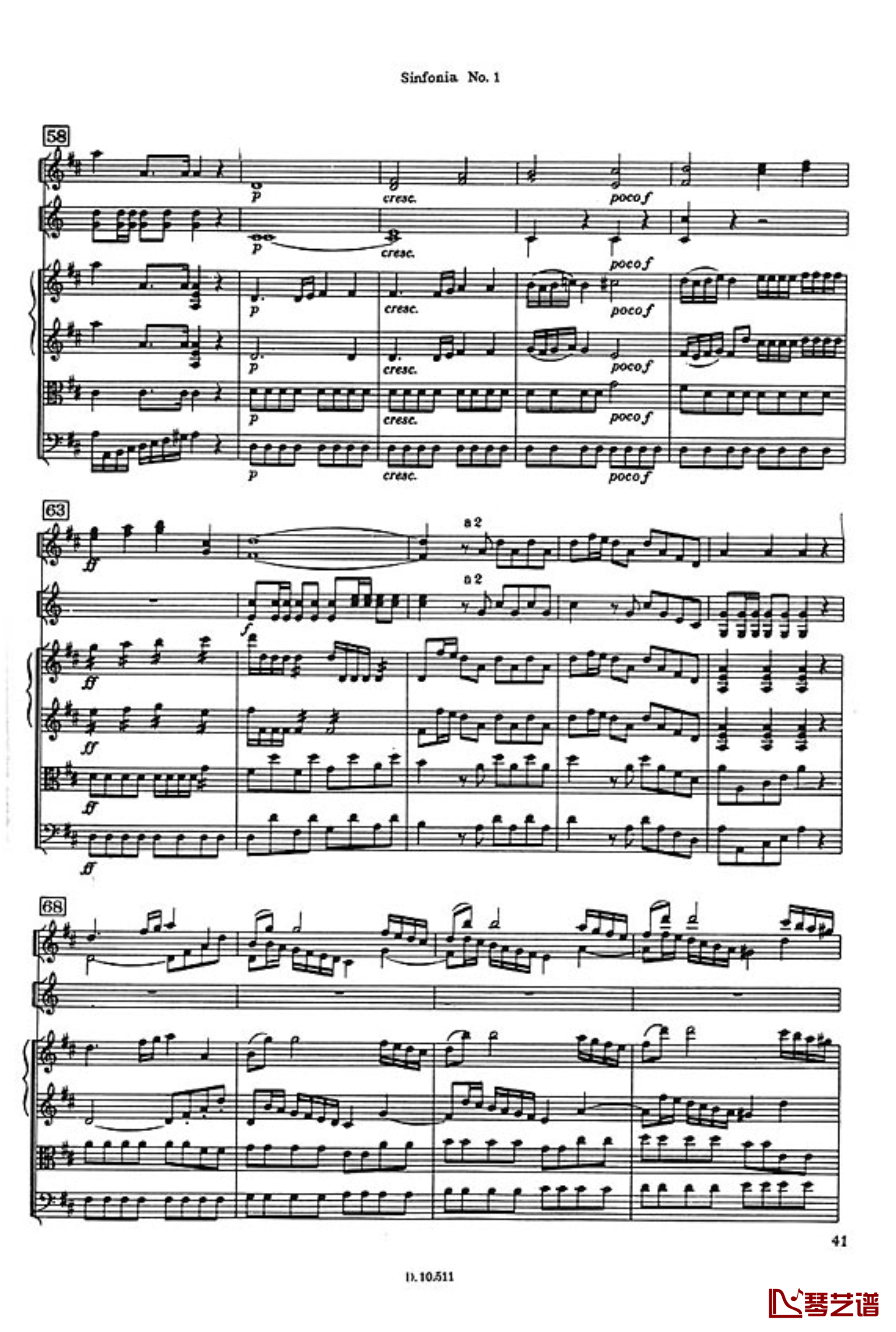 D大调第一交响曲钢琴谱-海顿7