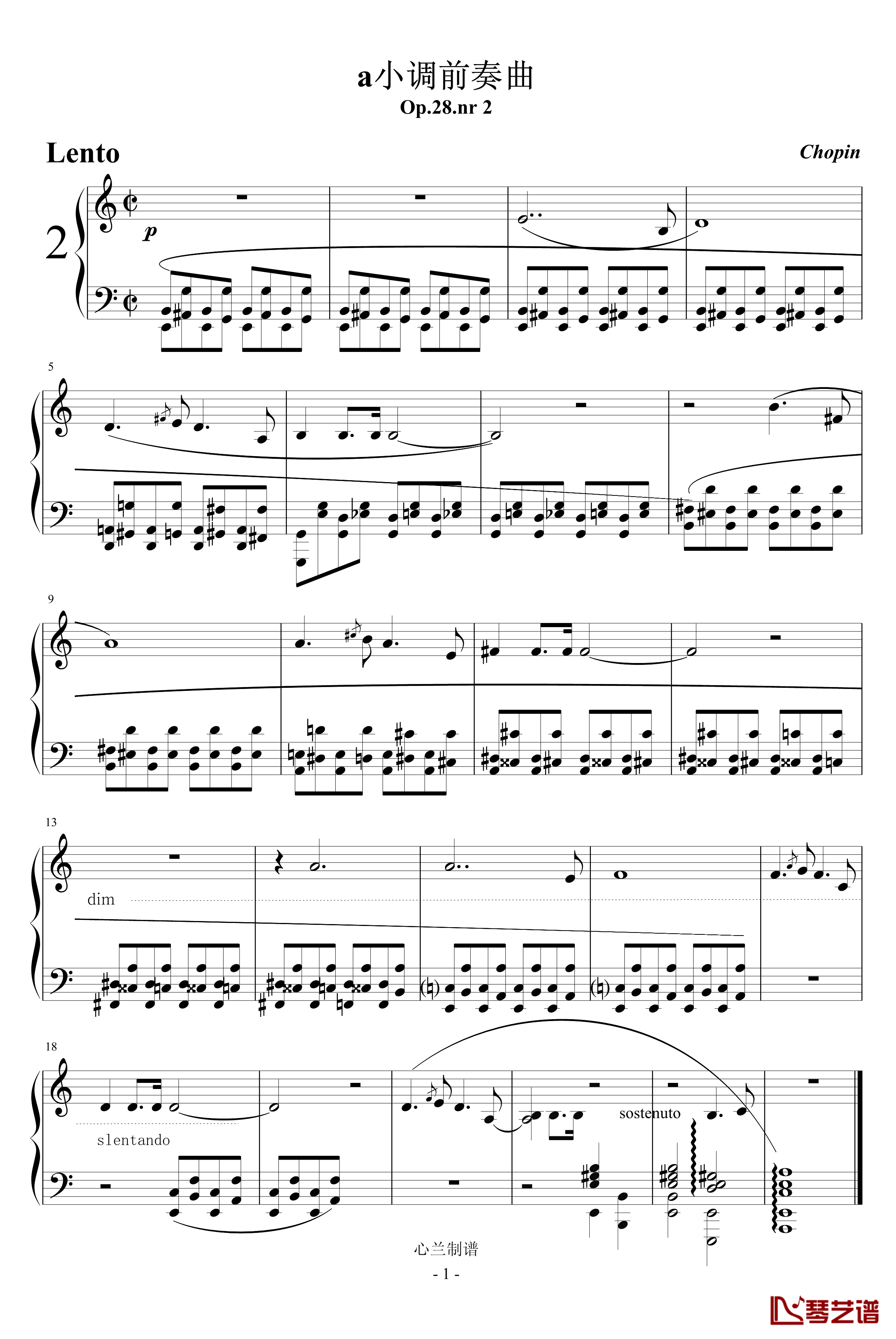 a小调前奏曲钢琴谱-肖邦-chopin1