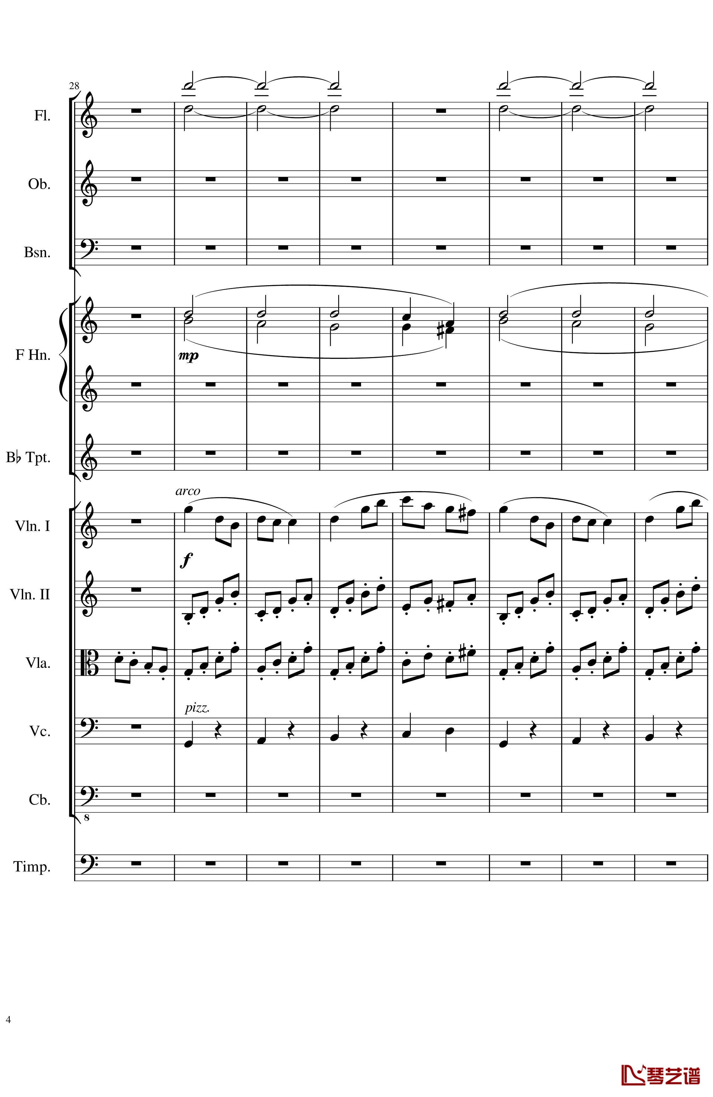 Contradance in C, Op.128-一个球-钢琴谱4