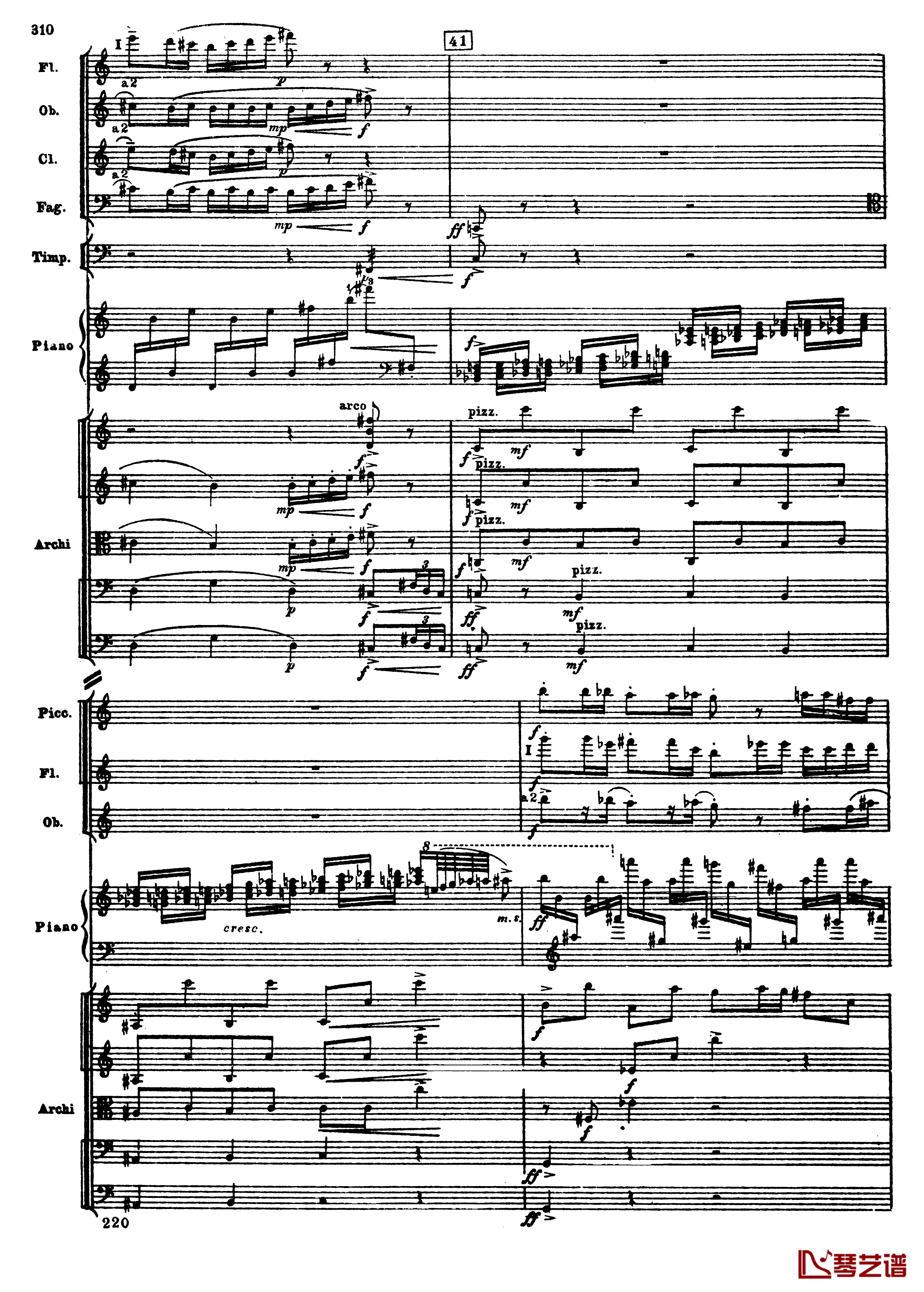 普罗科菲耶夫第三钢琴协奏曲钢琴谱-总谱-普罗科非耶夫42