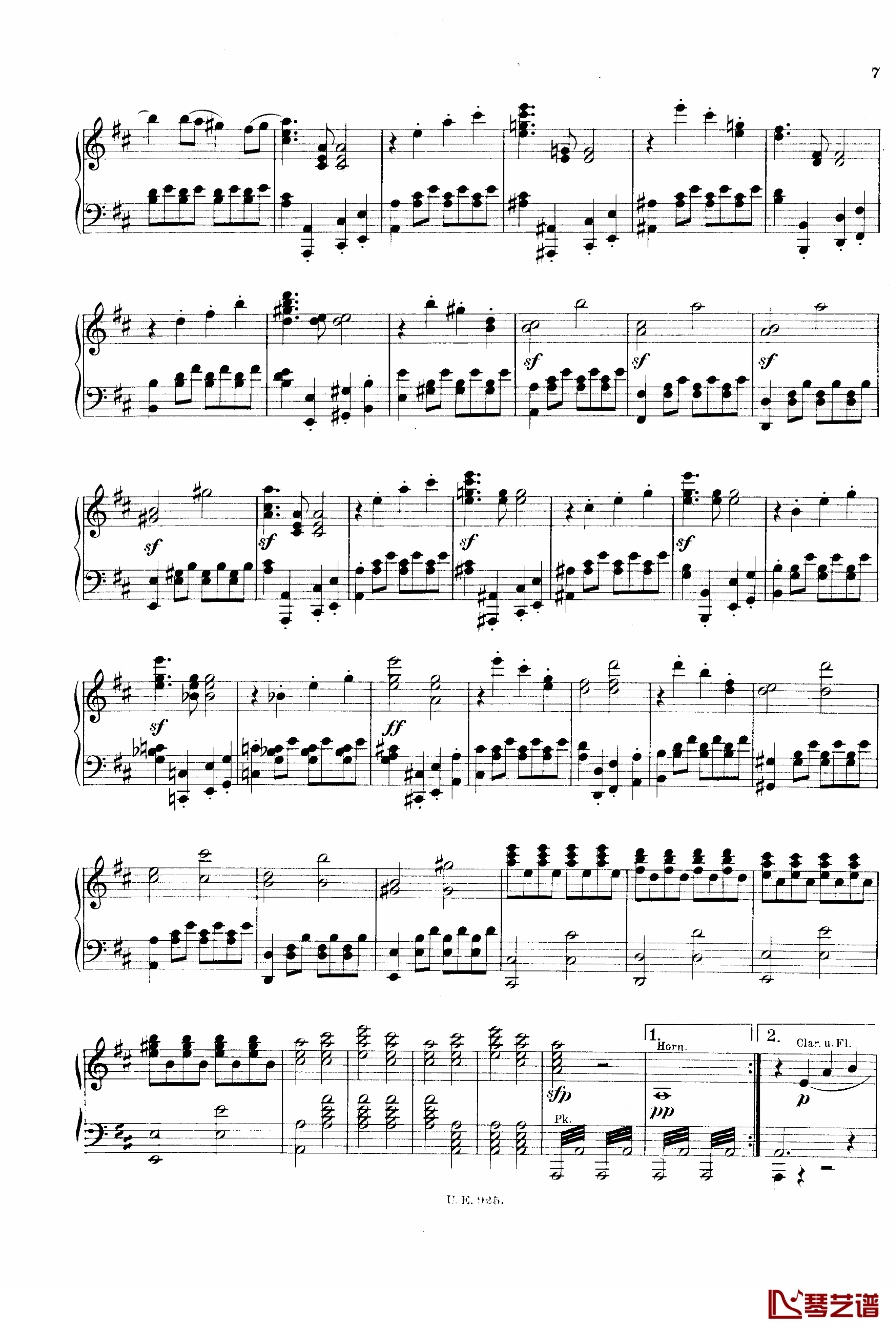D大调第一交响曲 D.82钢琴谱-舒伯特7