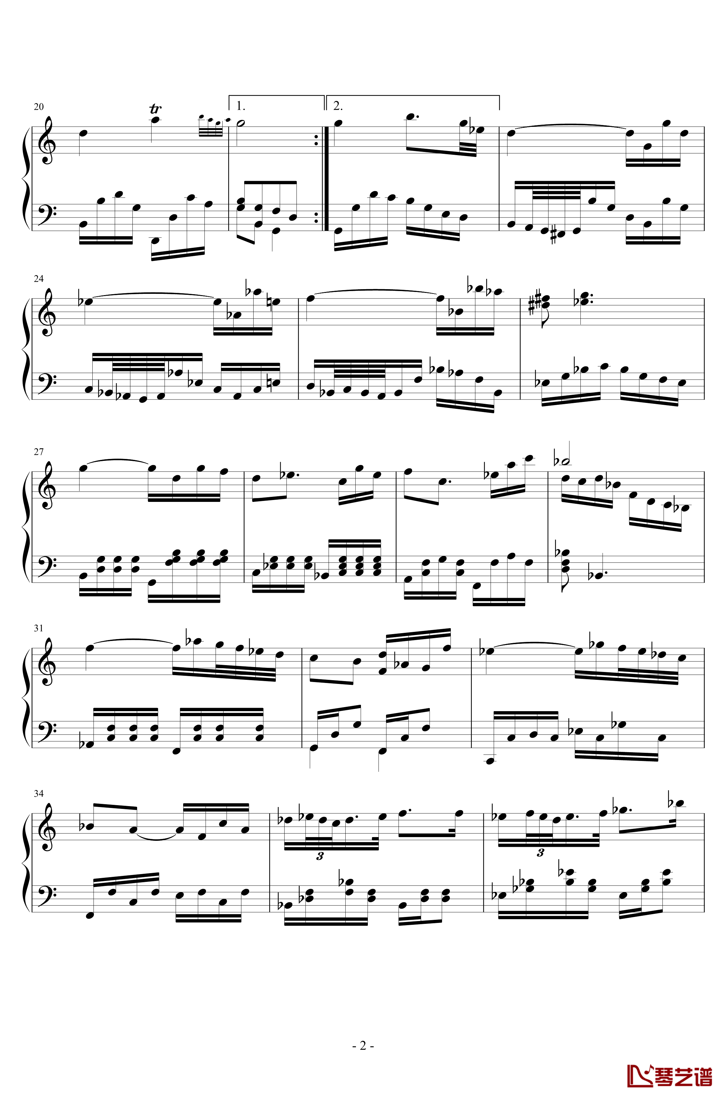 第三钢琴奏鸣曲第二乐章钢琴谱-nzh19342