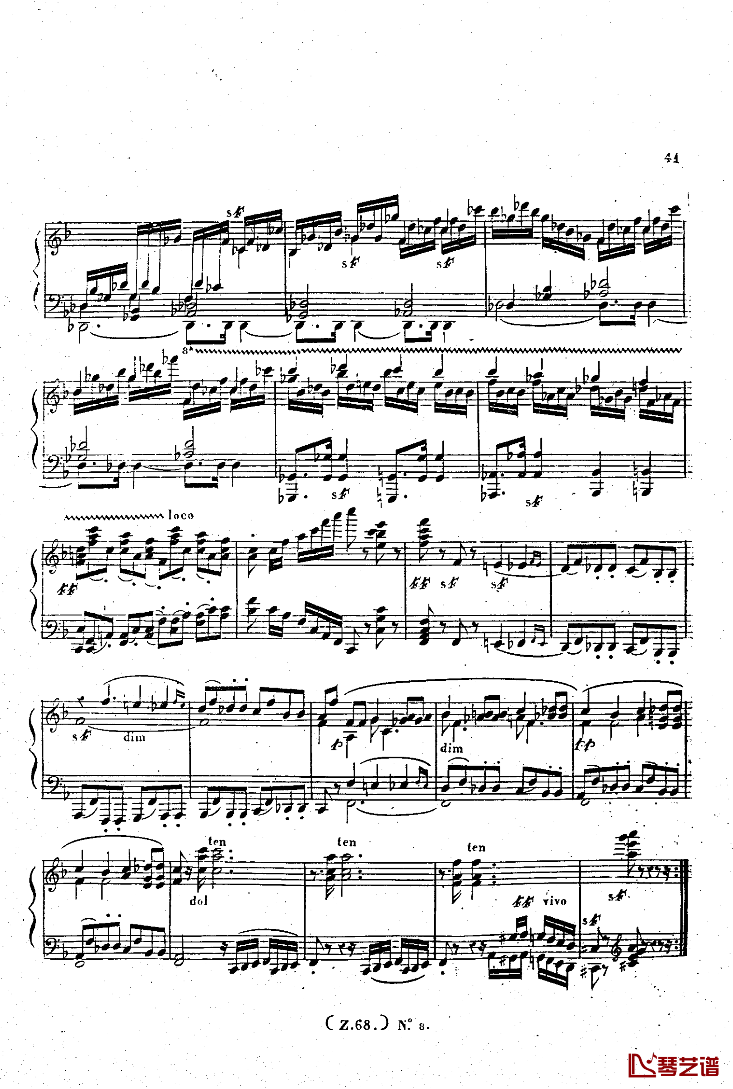  d小调第六钢琴奏鸣曲 Op.124钢琴谱-车尔尼-Czerny42