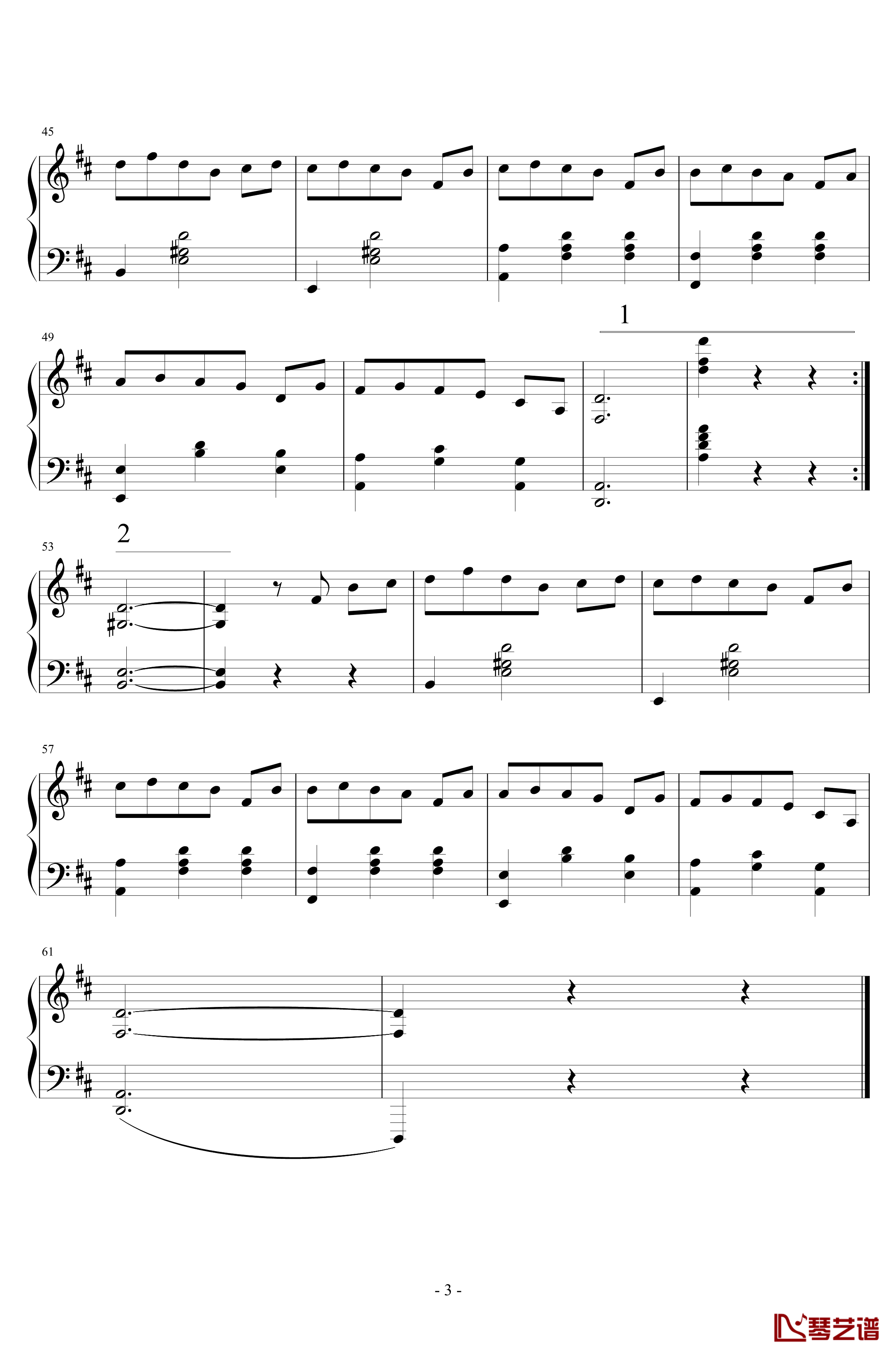 小圆舞曲钢琴谱-Op.97  No.3-西贝柳斯3