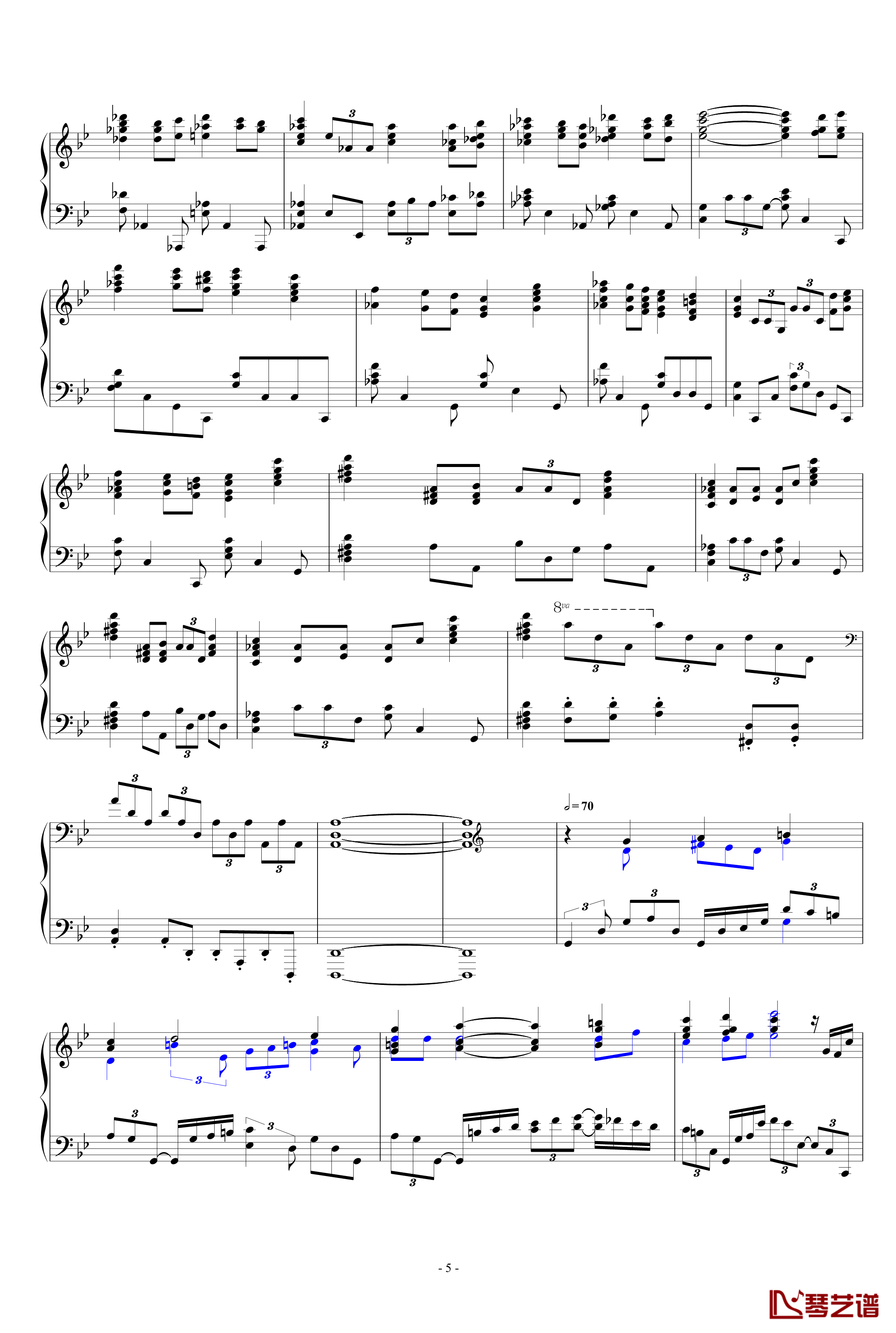 指头钢琴协奏曲第三乐章钢琴谱-钢琴分谱-yangzhen0815
