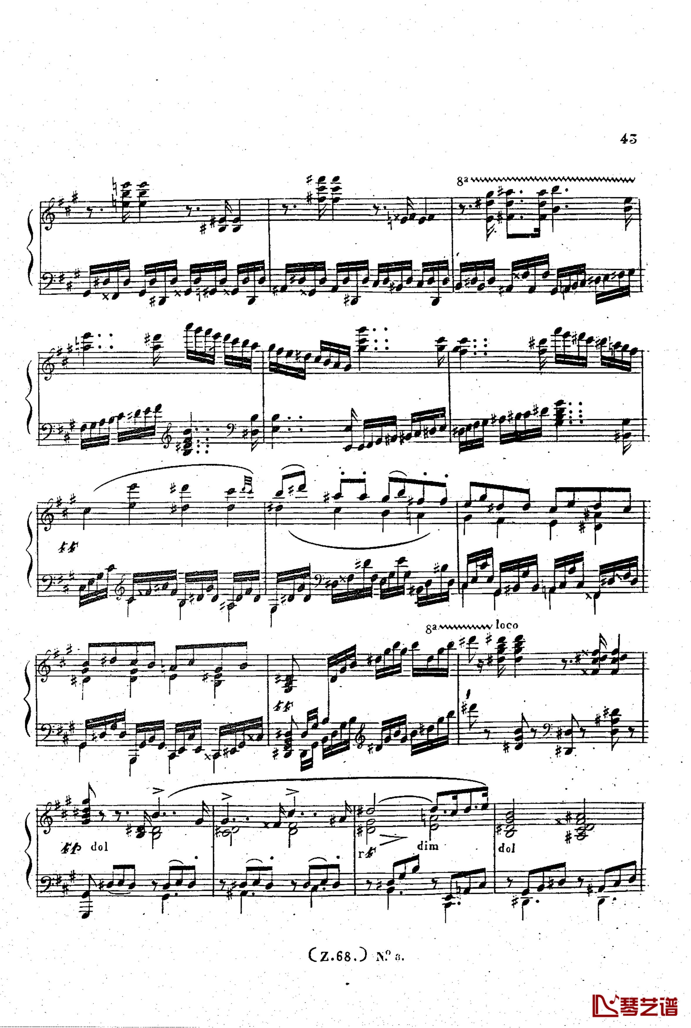  d小调第六钢琴奏鸣曲 Op.124钢琴谱-车尔尼-Czerny44