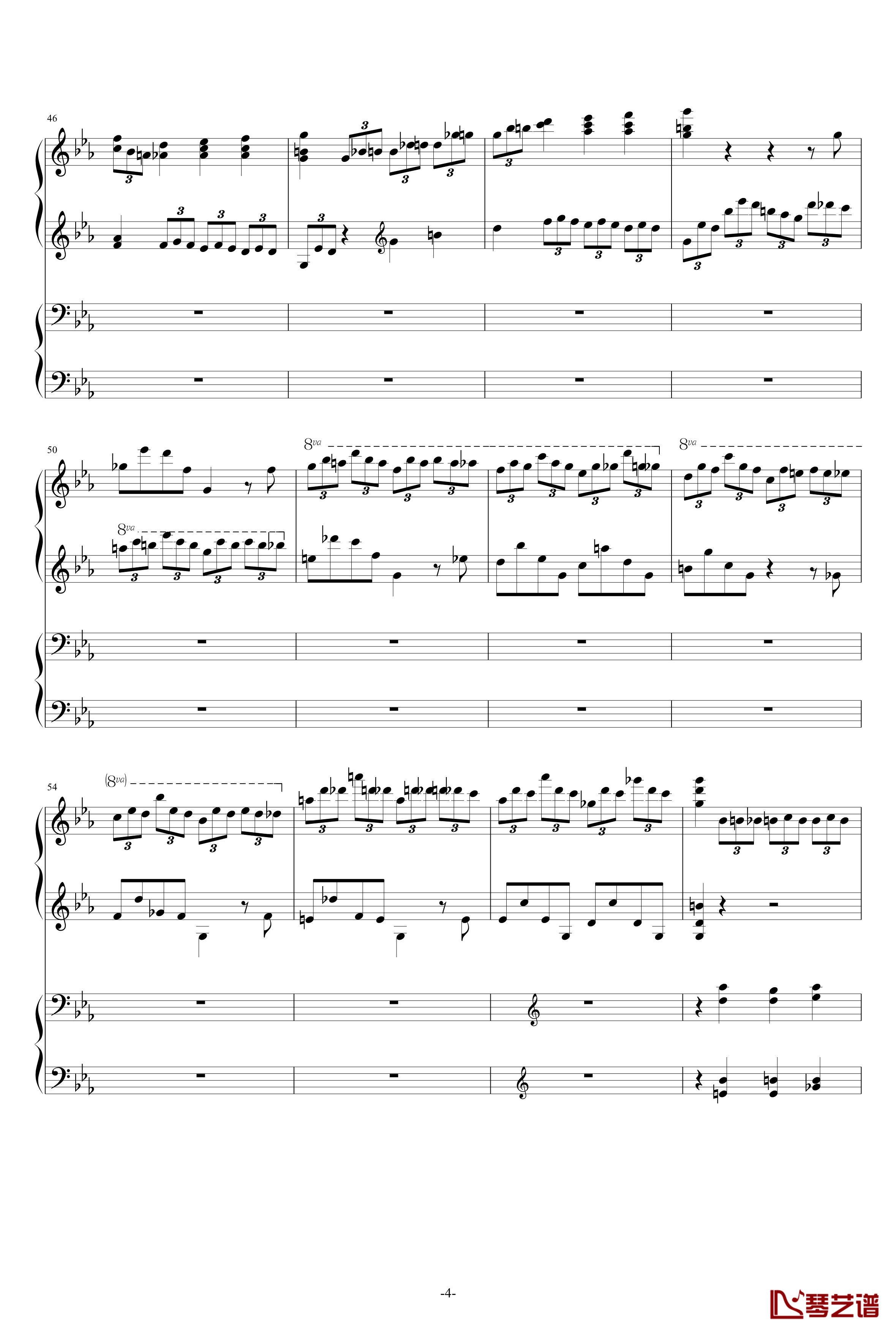 c小调第二钢琴协奏曲第三乐章钢琴谱-拉赫马尼若夫4